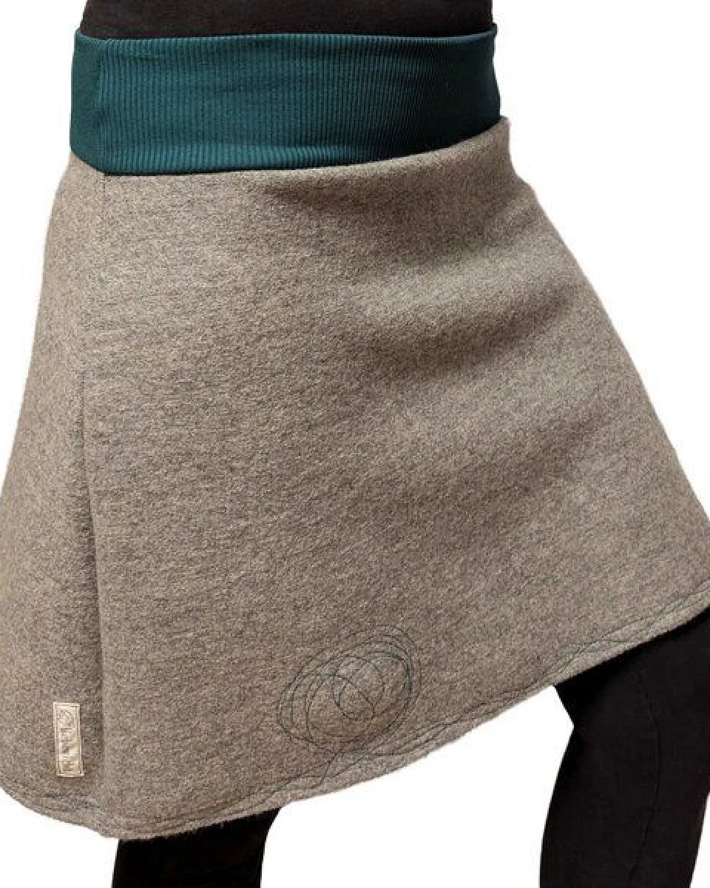 Rock Wollrock kurz Wollwalk bio Unikat mit Stickerei liebewicht – Ansicht 3