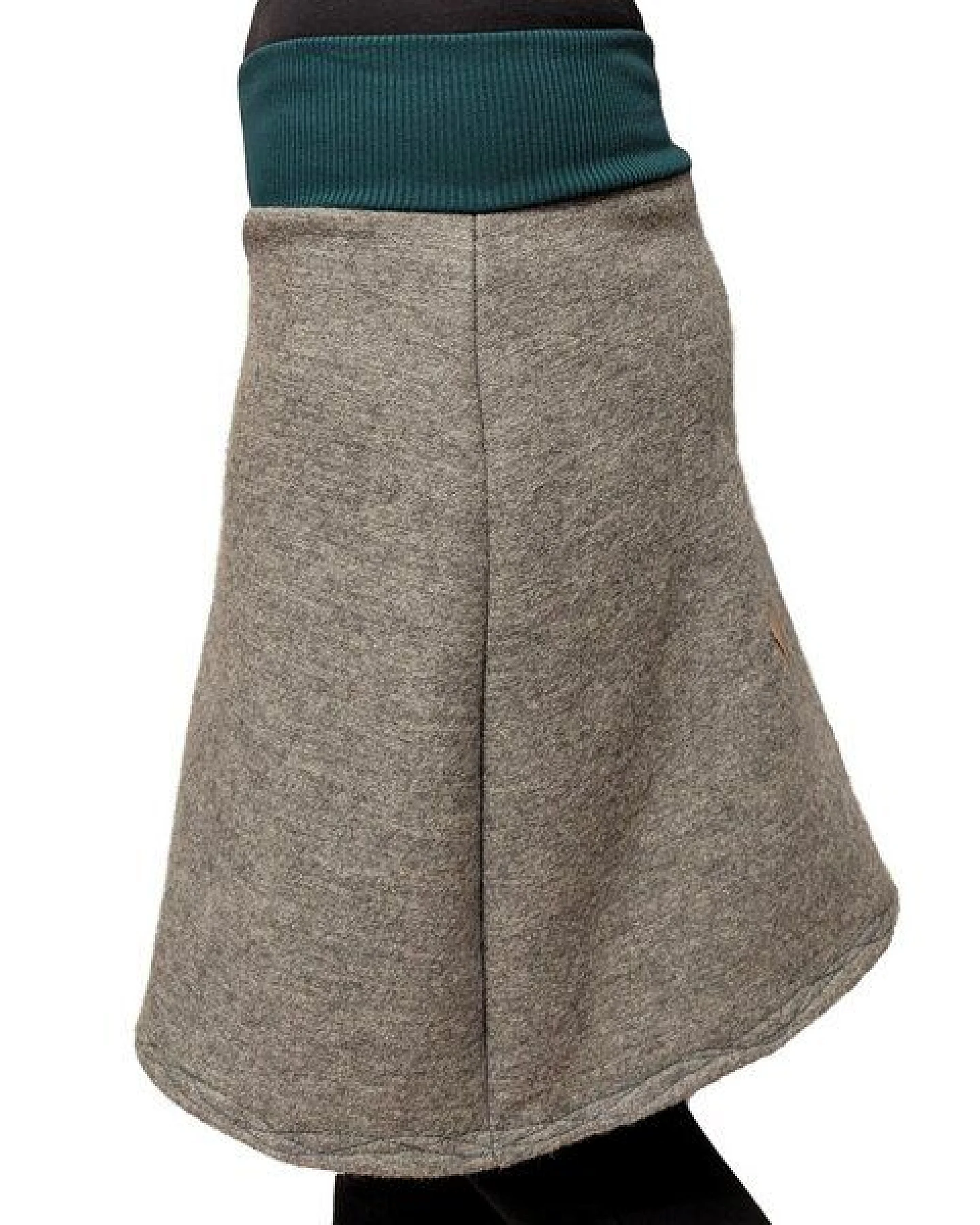 Rock Wollrock kurz Wollwalk bio Unikat mit Stickerei liebewicht – Ansicht 3