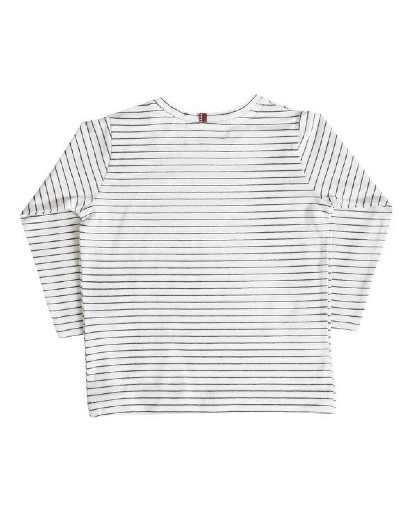 People Wear Organic maritimes Langarm-Shirt, weiß-dunkelgrau geringelt, aus Bio-Baumwolle – Ansicht 3