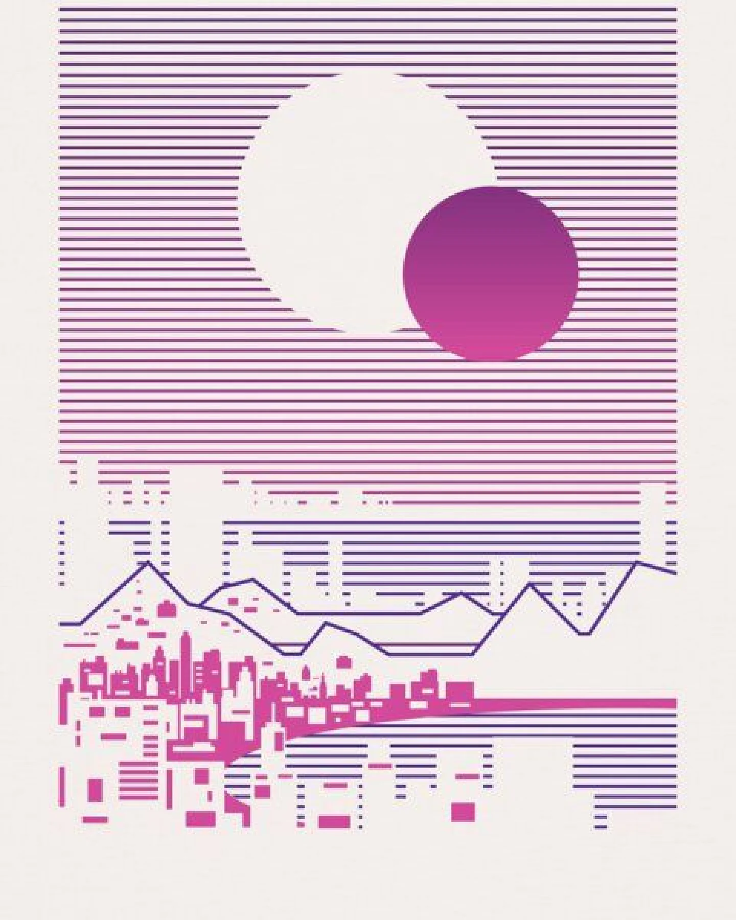 watapparel T-Shirt Unisex Sun and Moon Skyline – Ansicht 3