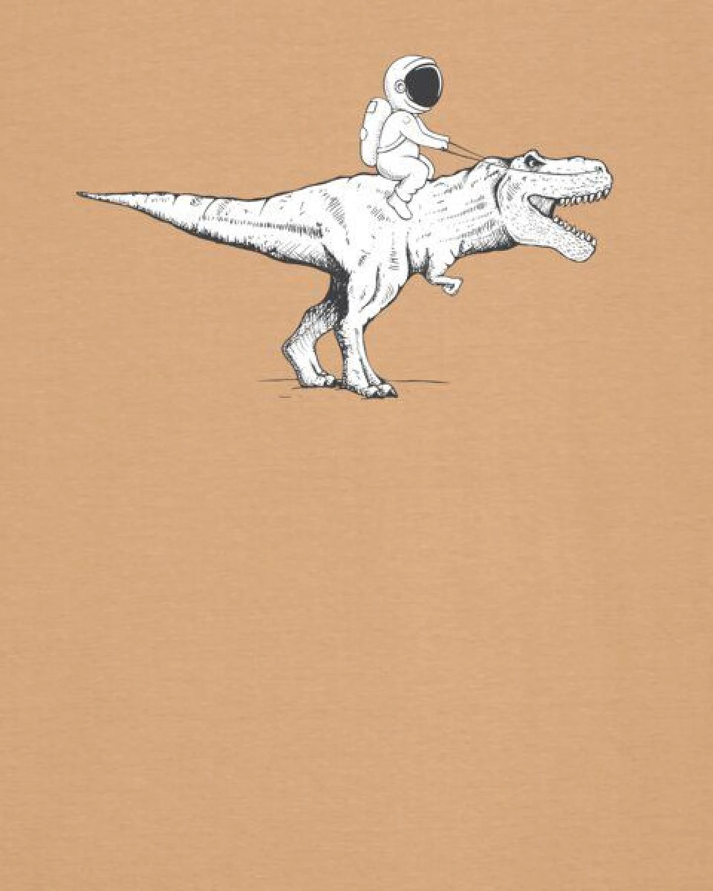 watapparel T-Shirt Unisex Astronaut on T-Rex – Ansicht 3