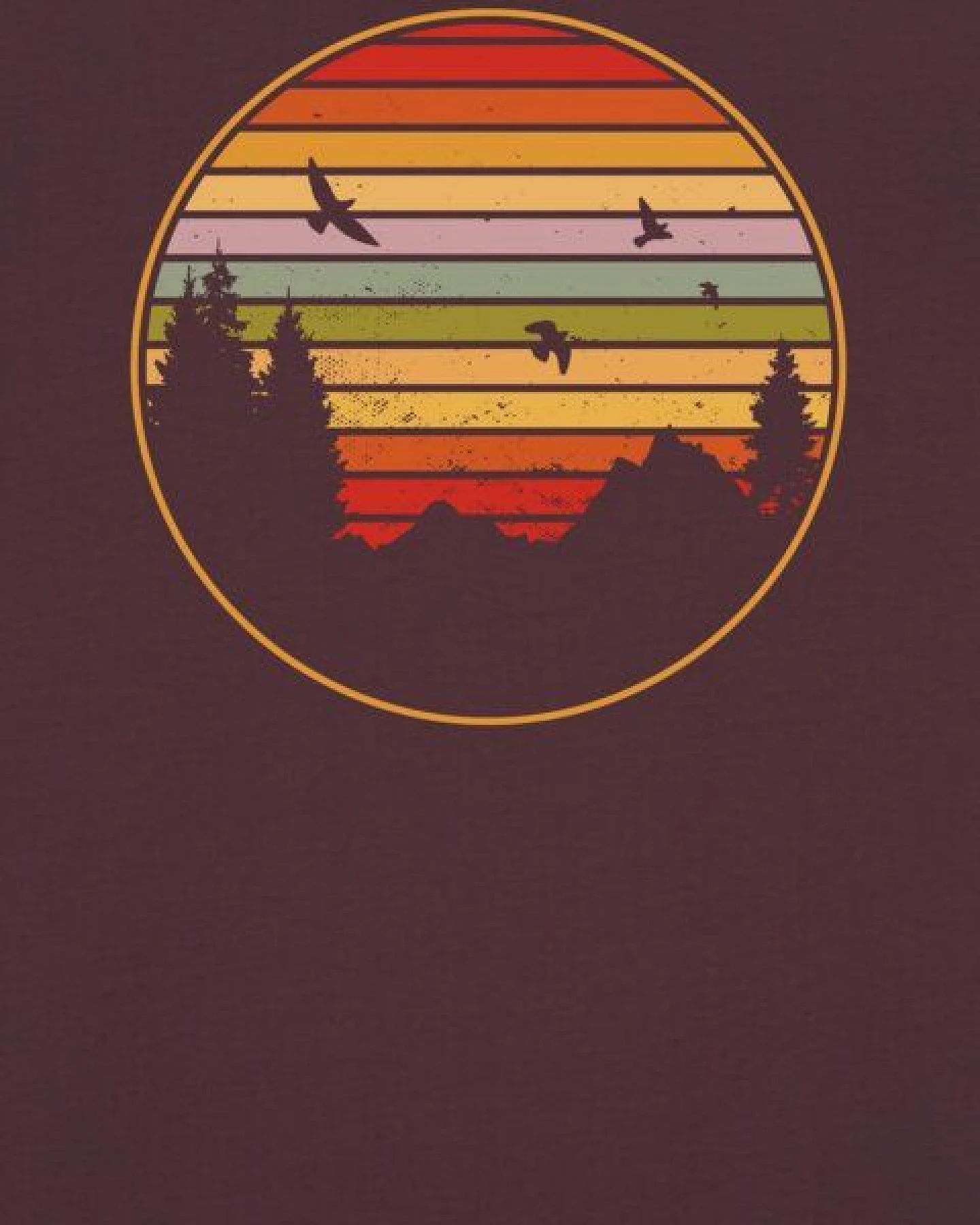 watapparel T-Shirt Sunset Berge & Tannen – Ansicht 3