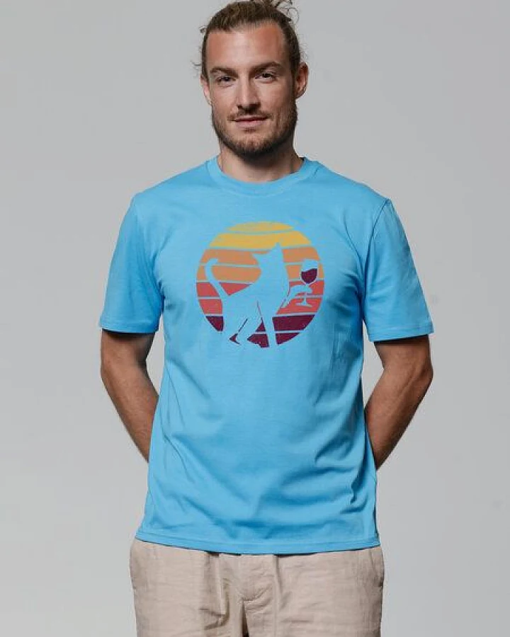 watapparel T-Shirt Unisex Sunset Katze & Rotwein