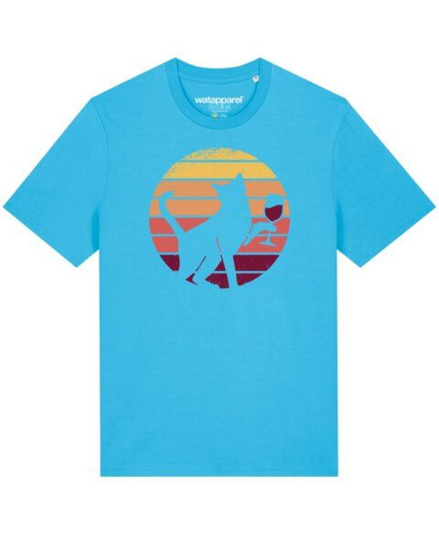 watapparel T-Shirt Unisex Sunset Katze & Rotwein – Ansicht 2