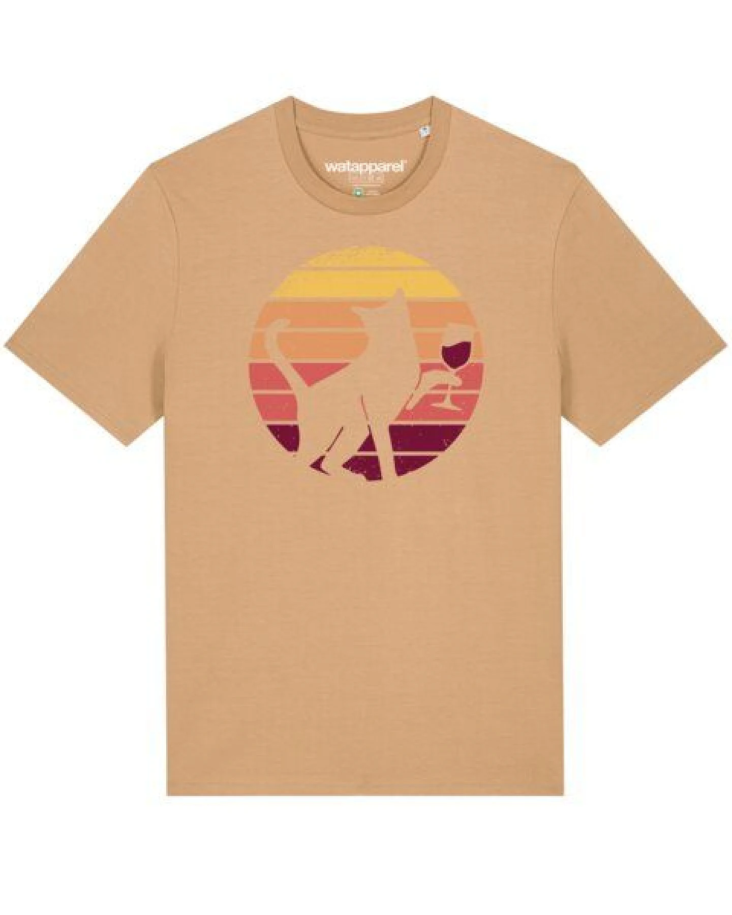 watapparel T-Shirt Unisex Sunset Katze & Rotwein – Ansicht 2