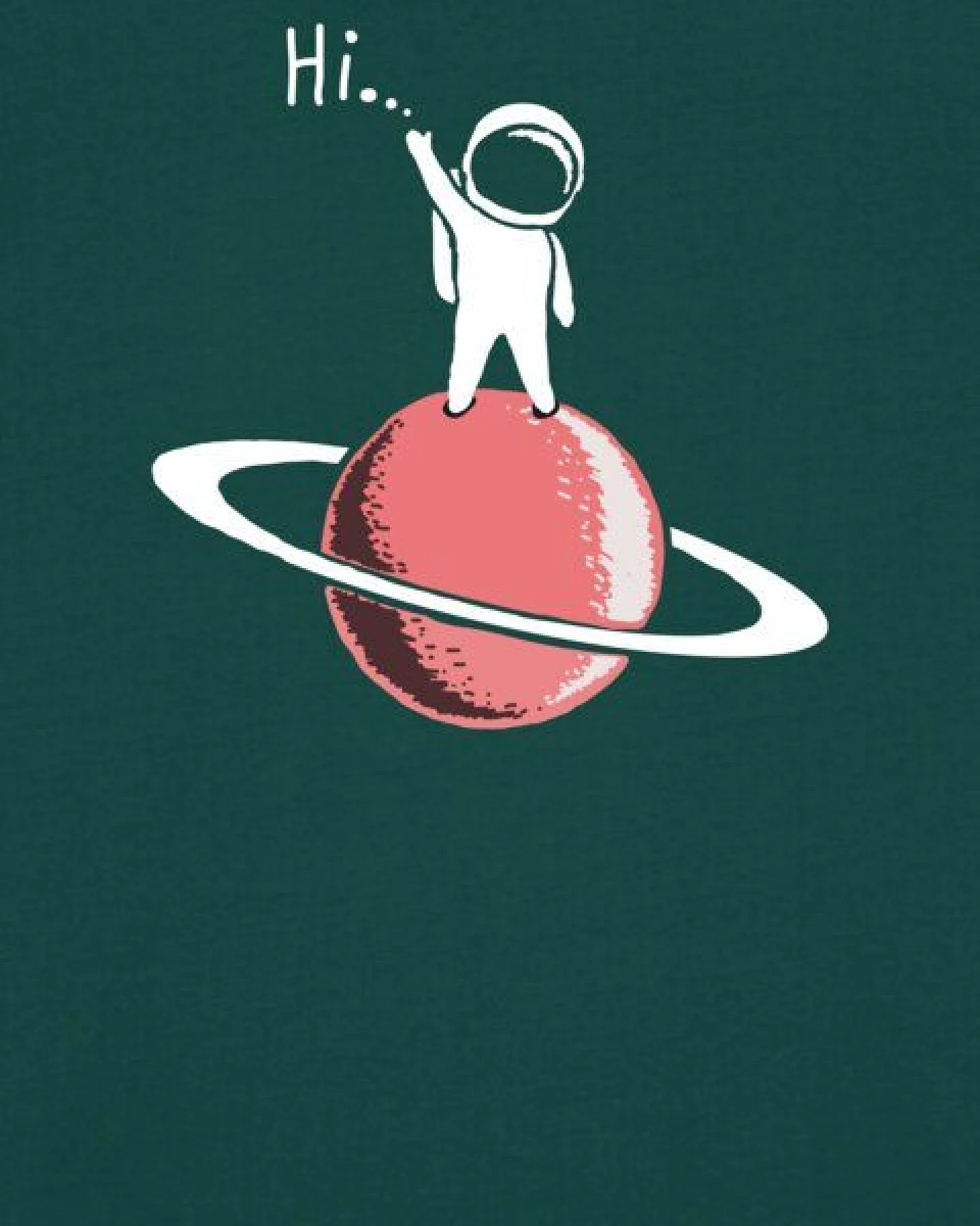 watapparel T-Shirt Unisex Astronaut says Hi – Ansicht 3
