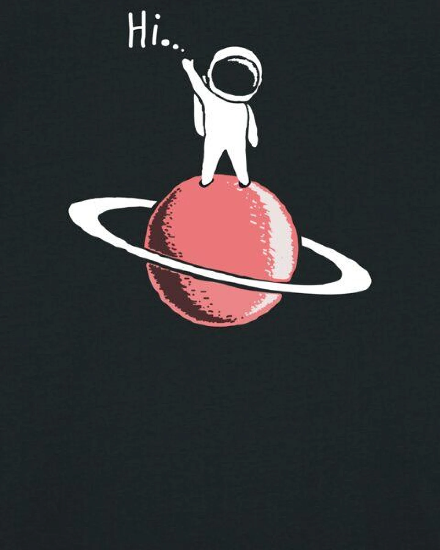 watapparel T-Shirt Unisex Astronaut says Hi – Ansicht 3