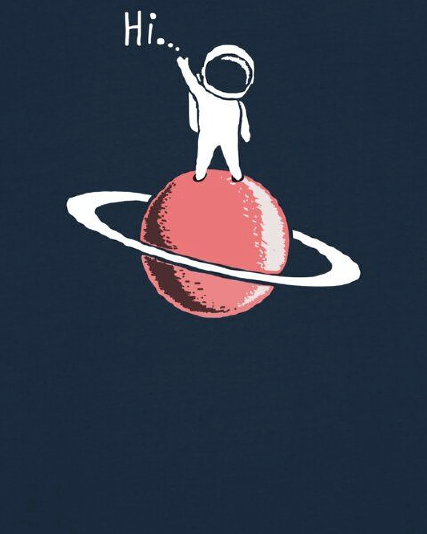 watapparel T-Shirt Unisex Astronaut says Hi – Ansicht 3