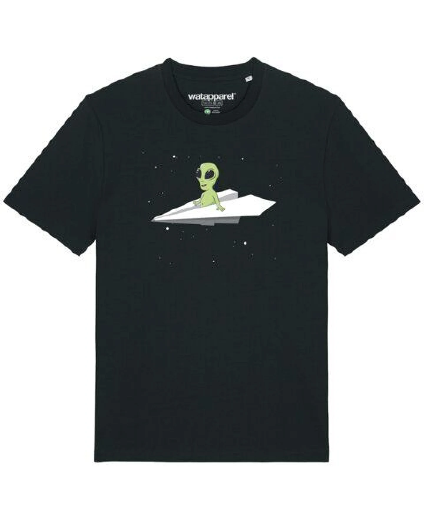 watapparel T-Shirt Unisex Alien on a paper plane – Ansicht 2