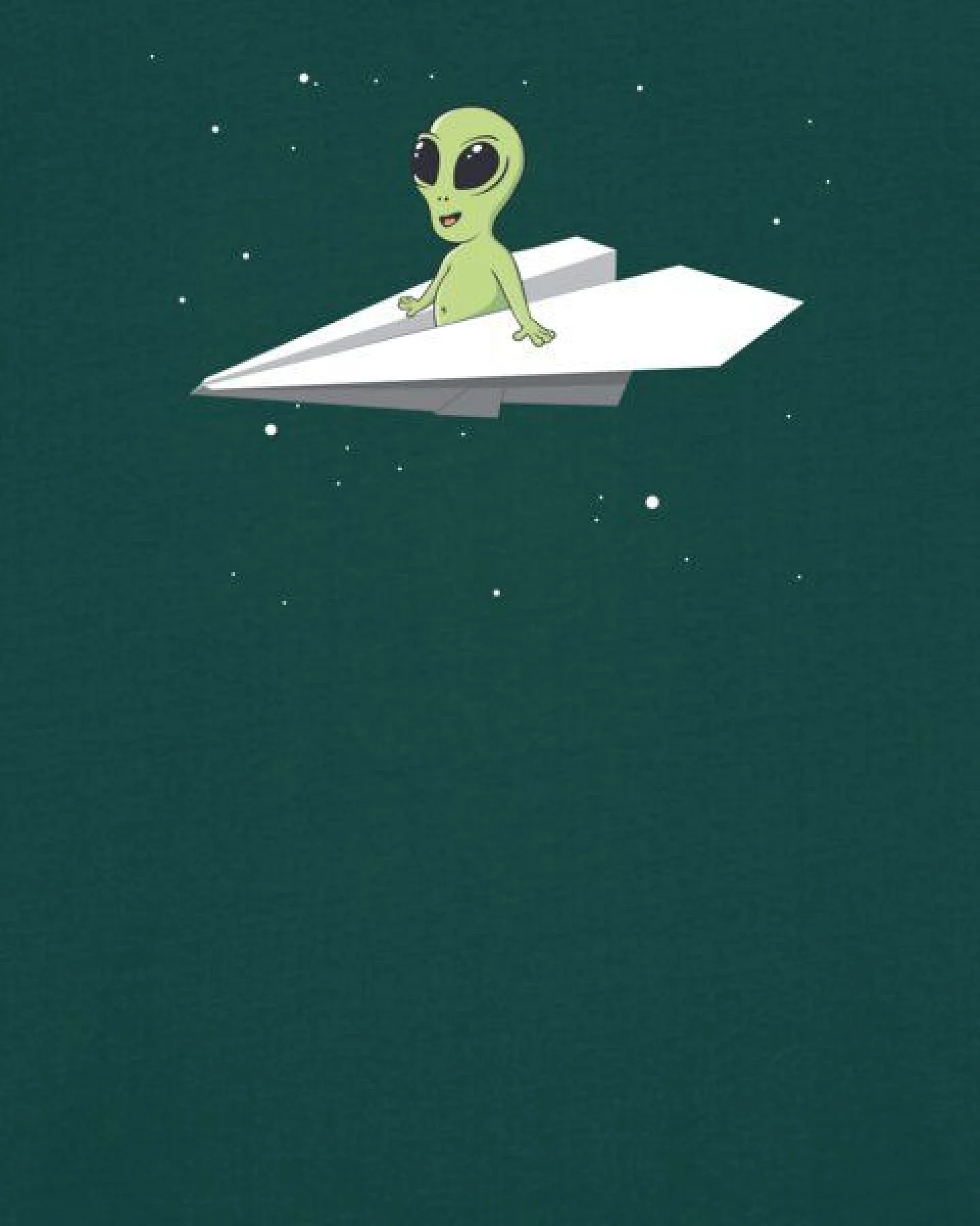 watapparel T-Shirt Unisex Alien on a paper plane – Ansicht 3