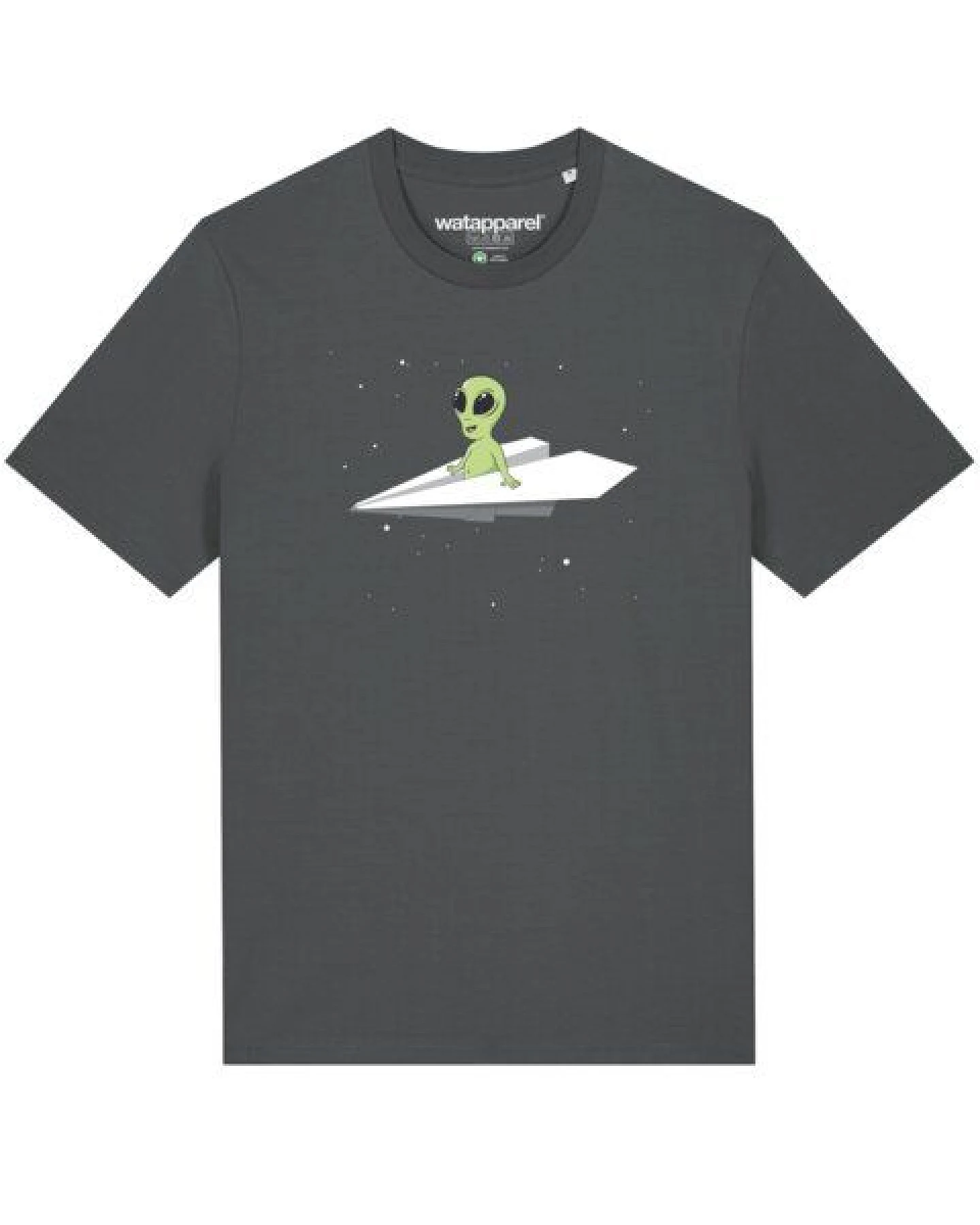 watapparel T-Shirt Unisex Alien on a paper plane – Ansicht 2