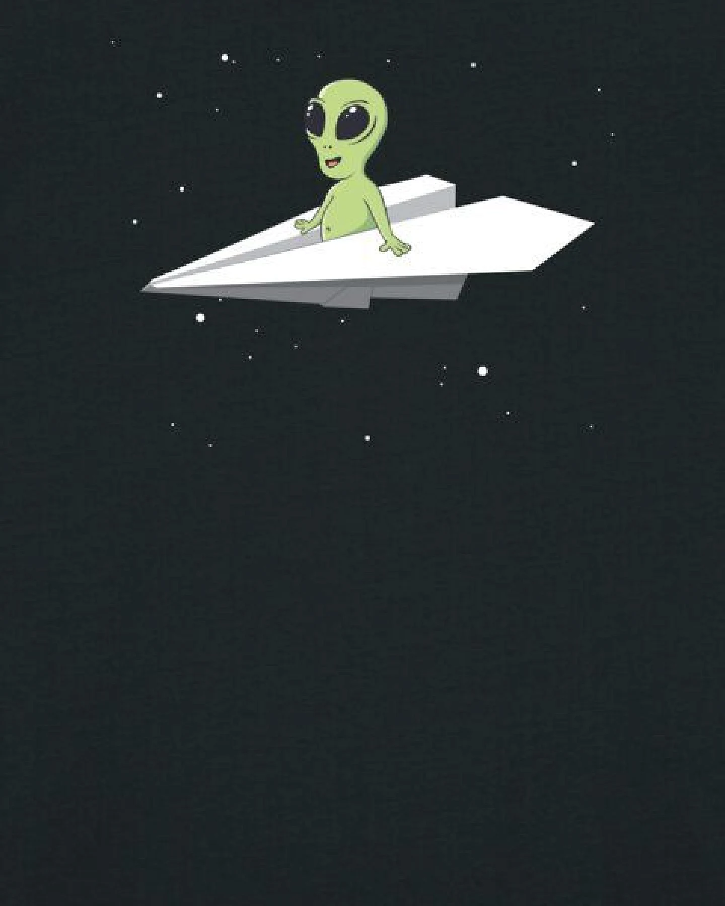 watapparel T-Shirt Unisex Alien on a paper plane – Ansicht 3
