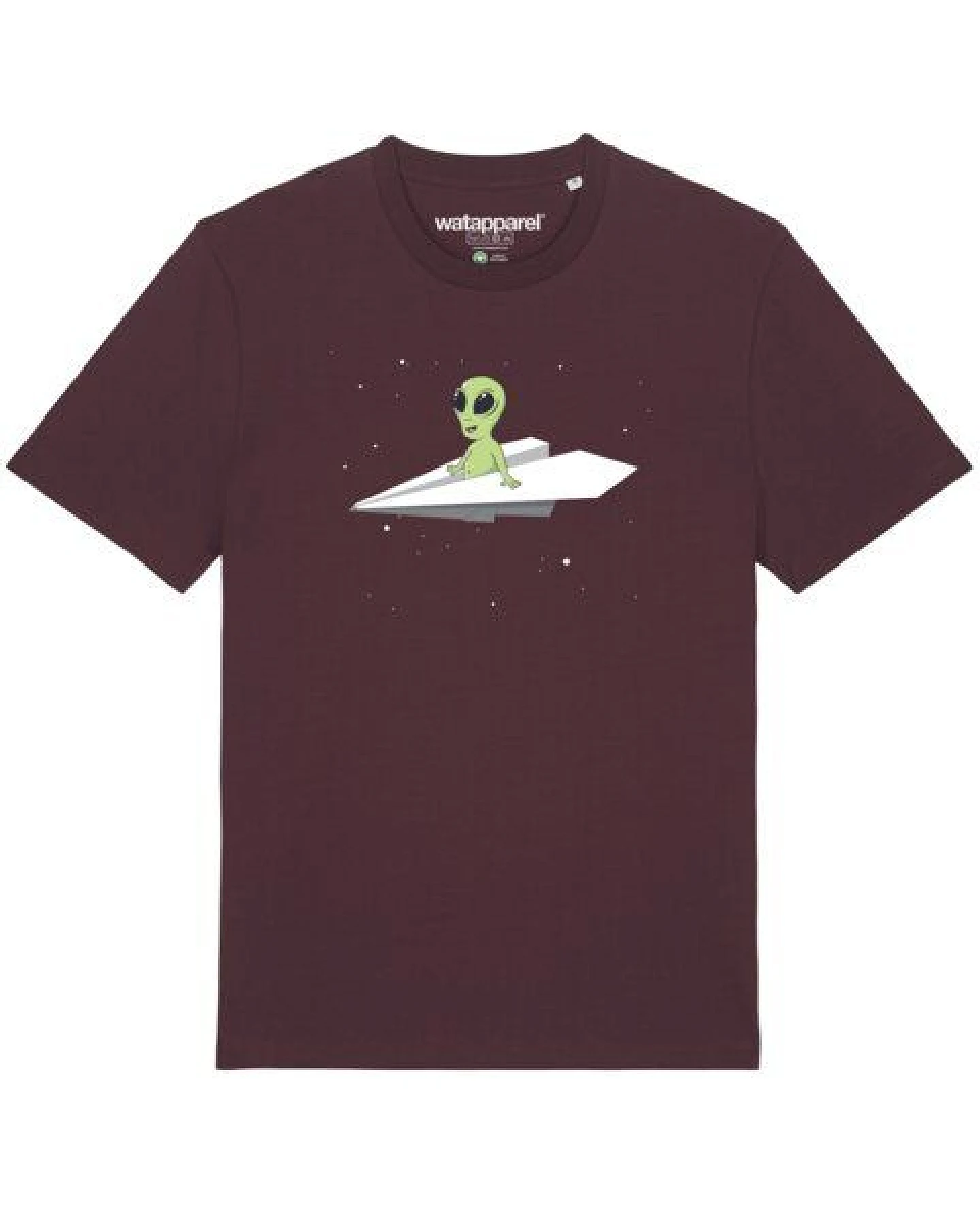 watapparel T-Shirt Unisex Alien on a paper plane – Ansicht 2