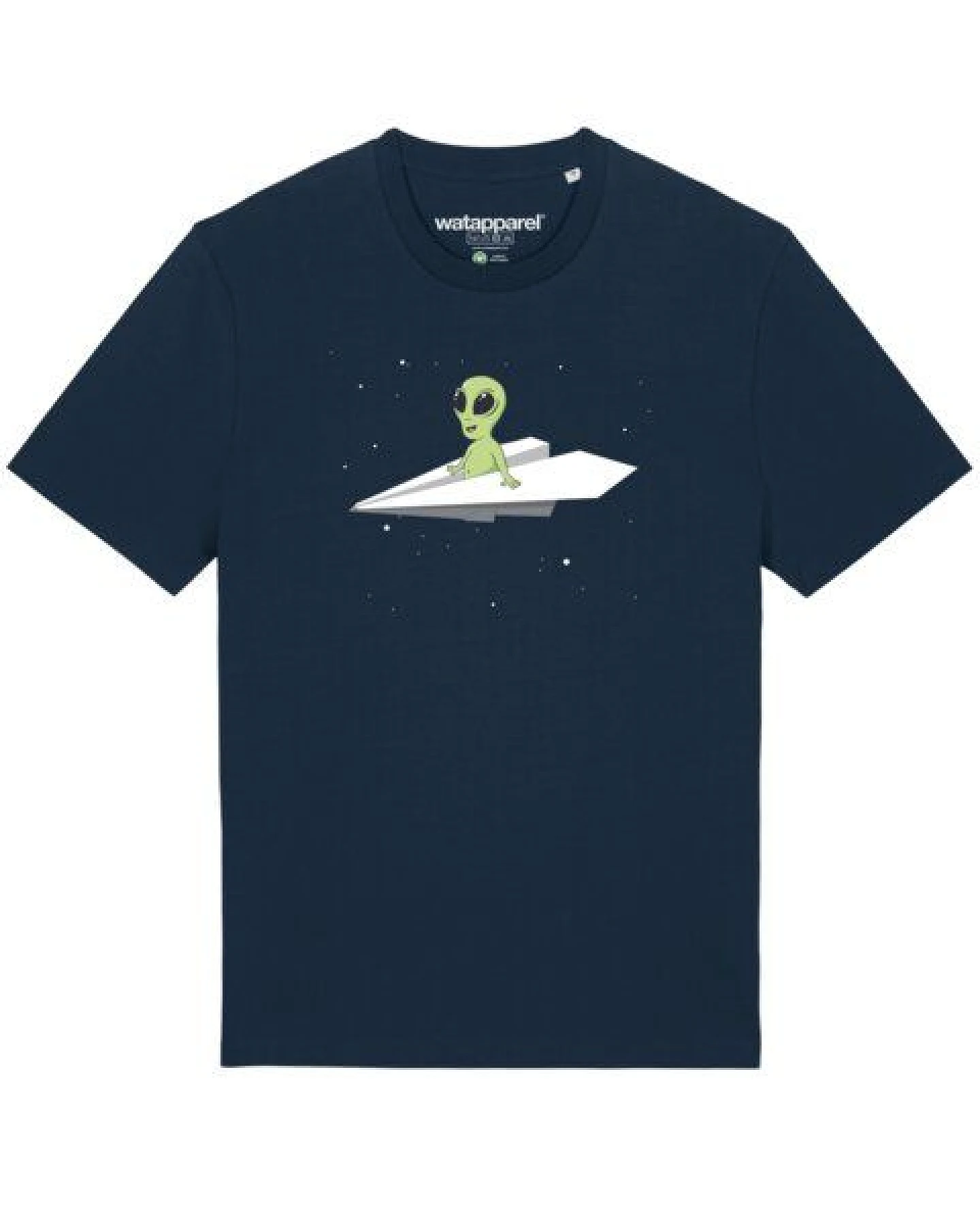 watapparel T-Shirt Unisex Alien on a paper plane – Ansicht 2