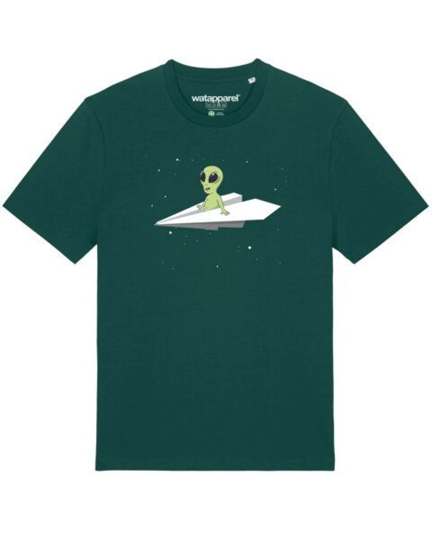 watapparel T-Shirt Unisex Alien on a paper plane – Ansicht 2