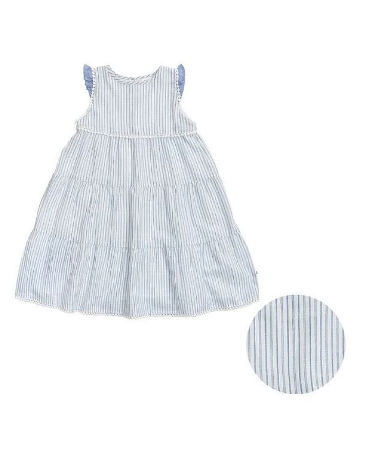 People Wear Organic Kleid ohne Arm, blau-weiß gestreift, aus Bio-Baumwolle