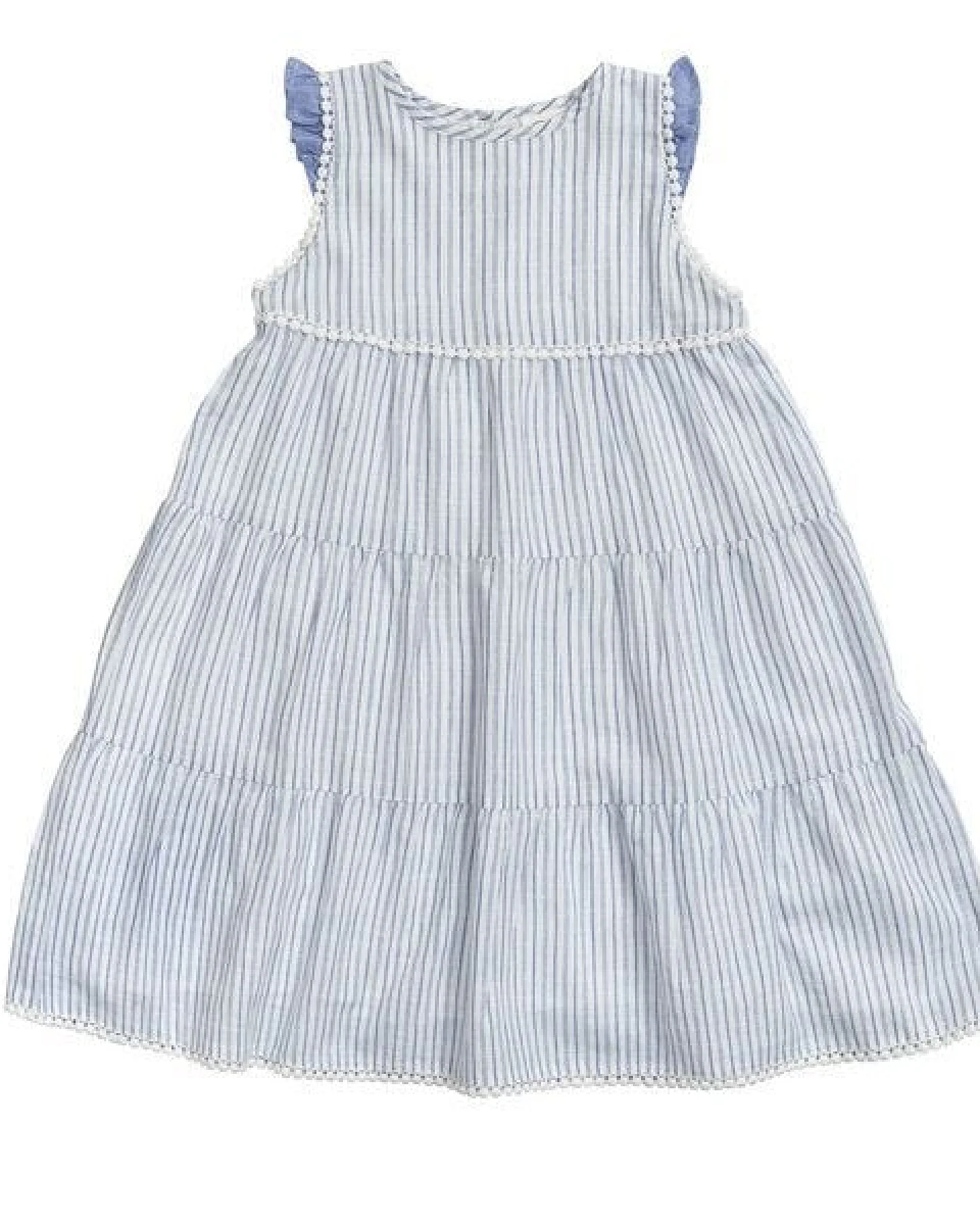 People Wear Organic Kleid ohne Arm, blau-weiß gestreift, aus Bio-Baumwolle – Ansicht 2