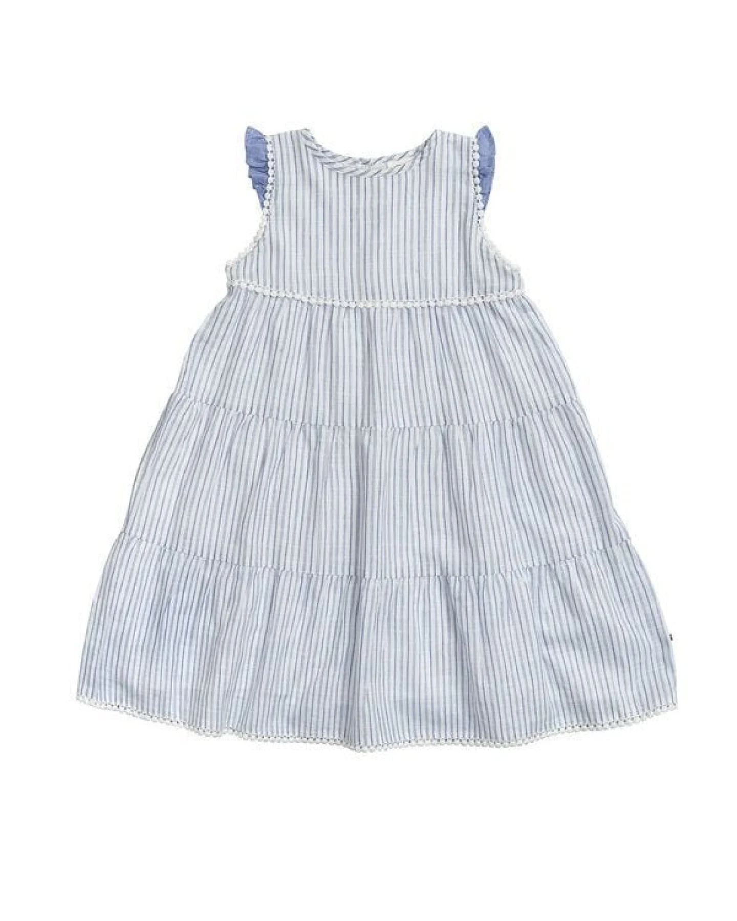 People Wear Organic Kleid ohne Arm, blau-weiß gestreift, aus Bio-Baumwolle – Ansicht 2