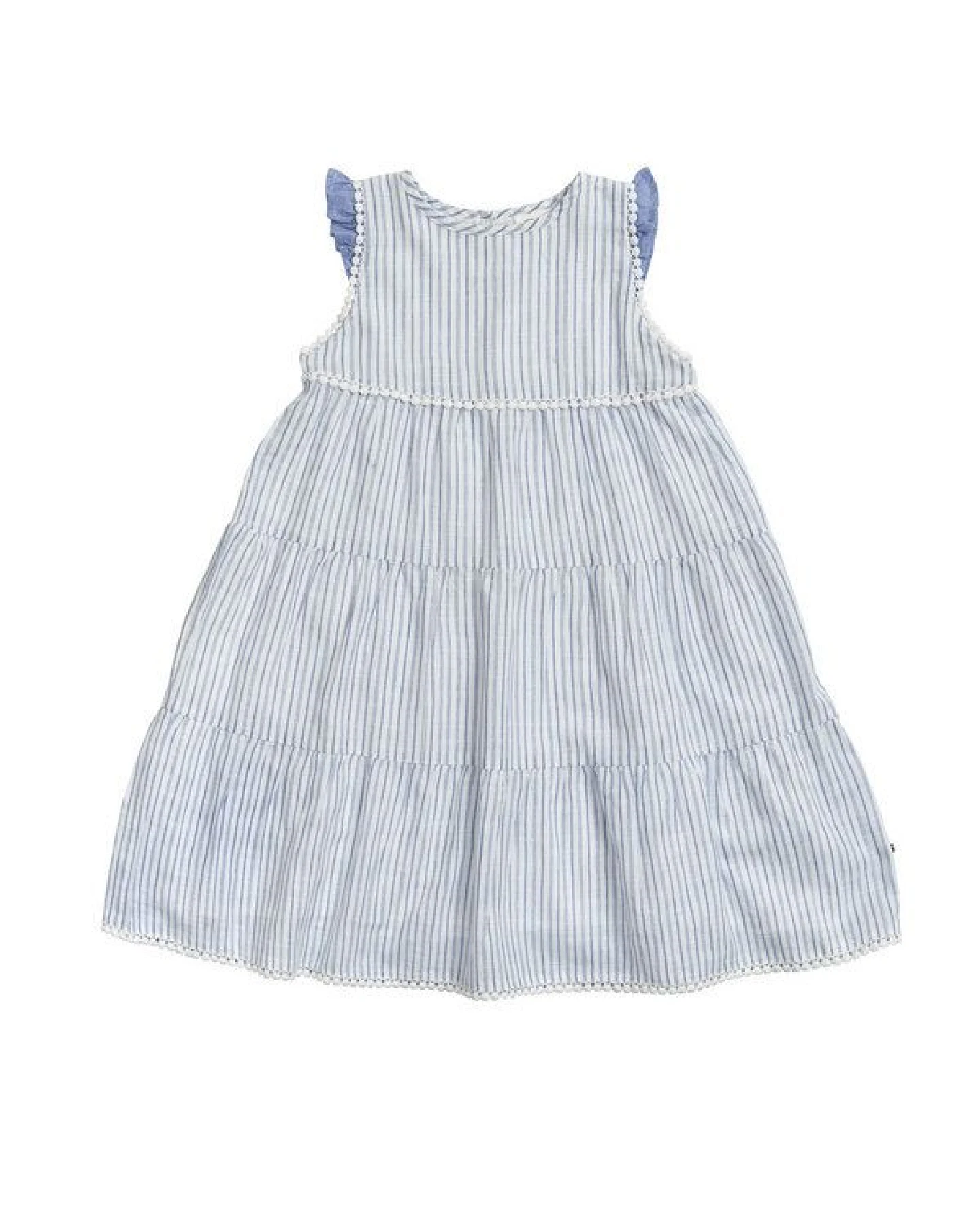 People Wear Organic Kleid ohne Arm, blau-weiß gestreift, aus Bio-Baumwolle – Ansicht 2