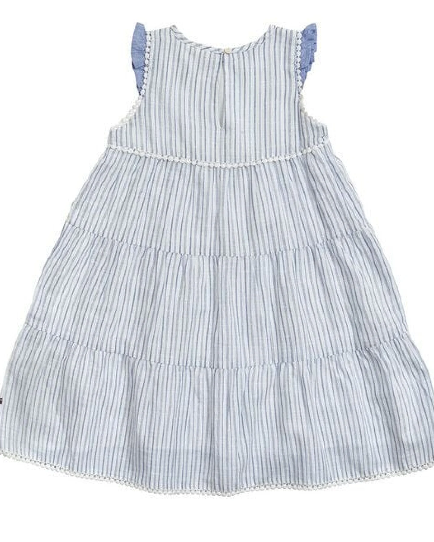 People Wear Organic Kleid ohne Arm, blau-weiß gestreift, aus Bio-Baumwolle – Ansicht 3