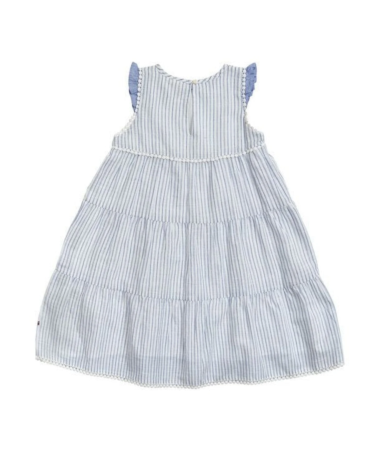 People Wear Organic Kleid ohne Arm, blau-weiß gestreift, aus Bio-Baumwolle – Ansicht 3