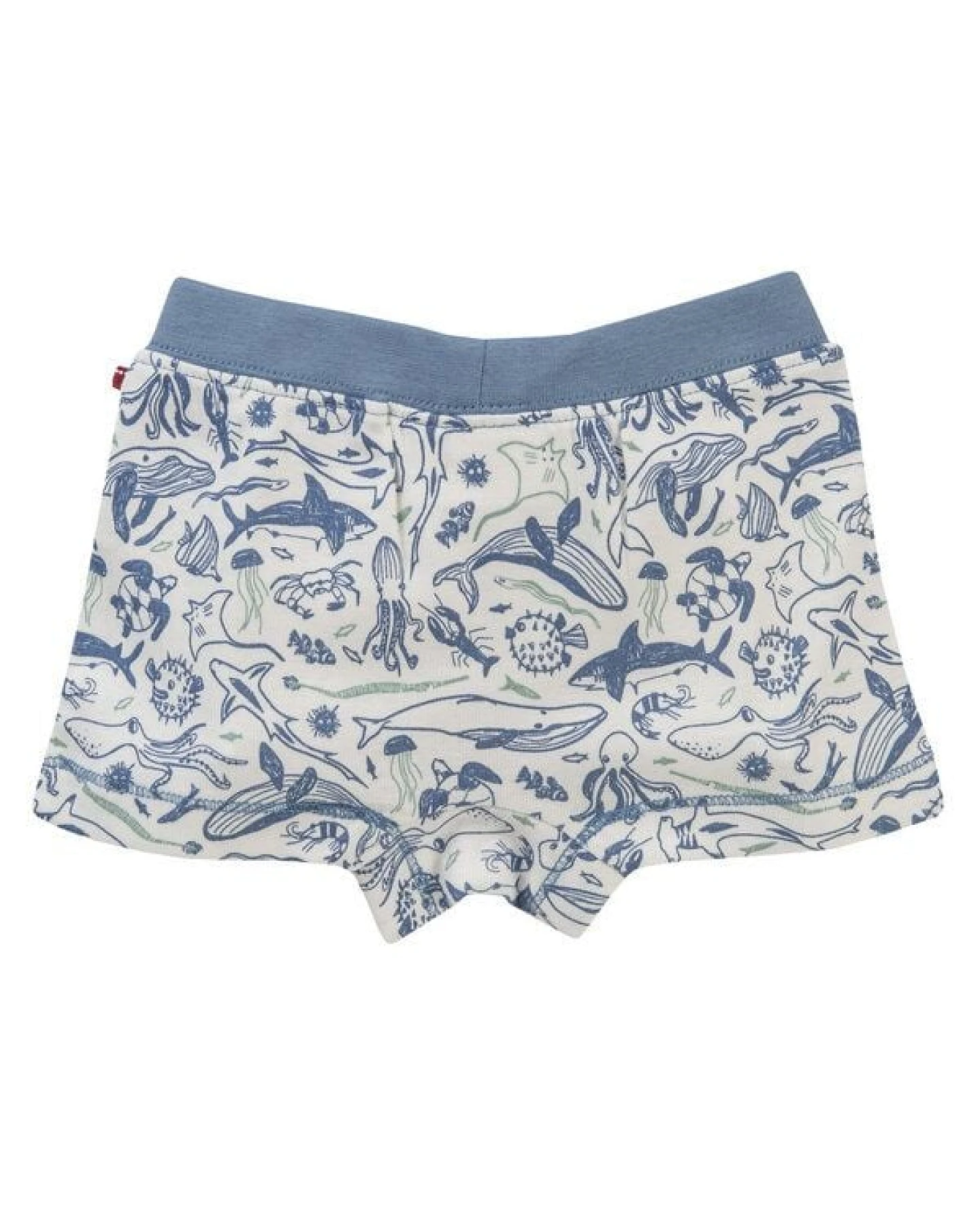 People Wear Organic 2er-Pack Boxershorts, Set "Unterwasserwelt", weiß-blau geringelt und bedruckt, aus Bio-Baumwolle – Ansicht 4