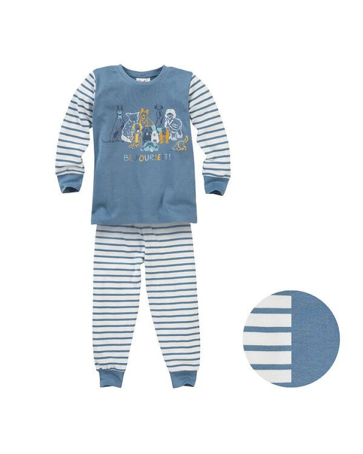 People Wear Organic Pyjama "Hundebande", Langarm Schlafanzug aus Bio-Baumwolle