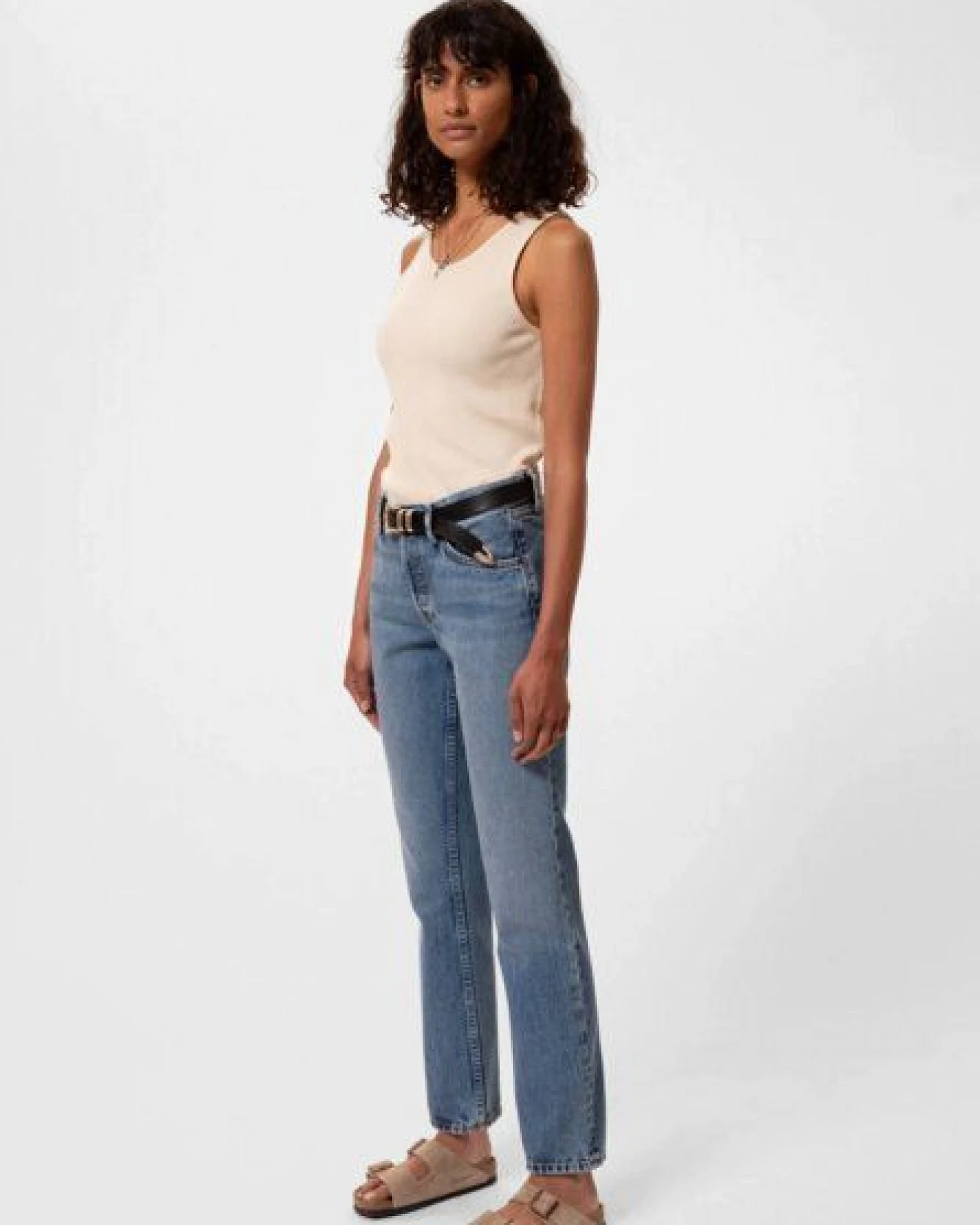Nudie Jeans Regular Fit Damen Jeans - Shady Sadie - aus 100% biologisch angebauter Baumwolle – Ansicht 4