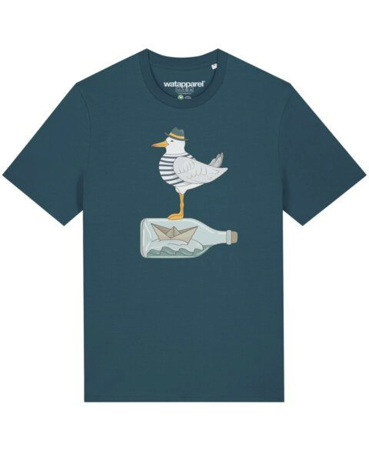 watapparel T-Shirt Unisex Möwe mit Hut – Ansicht 2