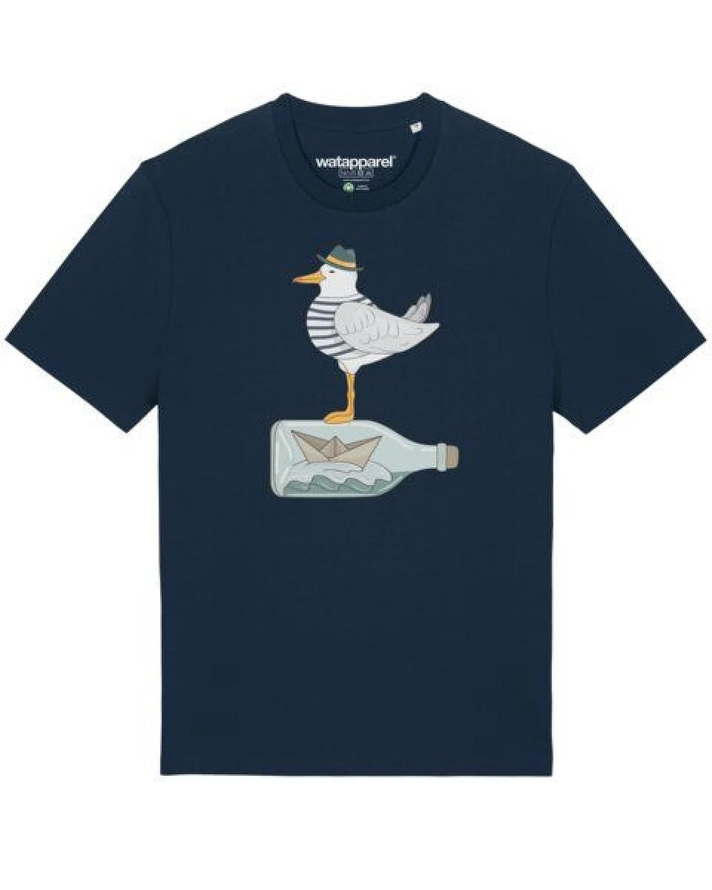 watapparel T-Shirt Unisex Möwe mit Hut – Ansicht 2
