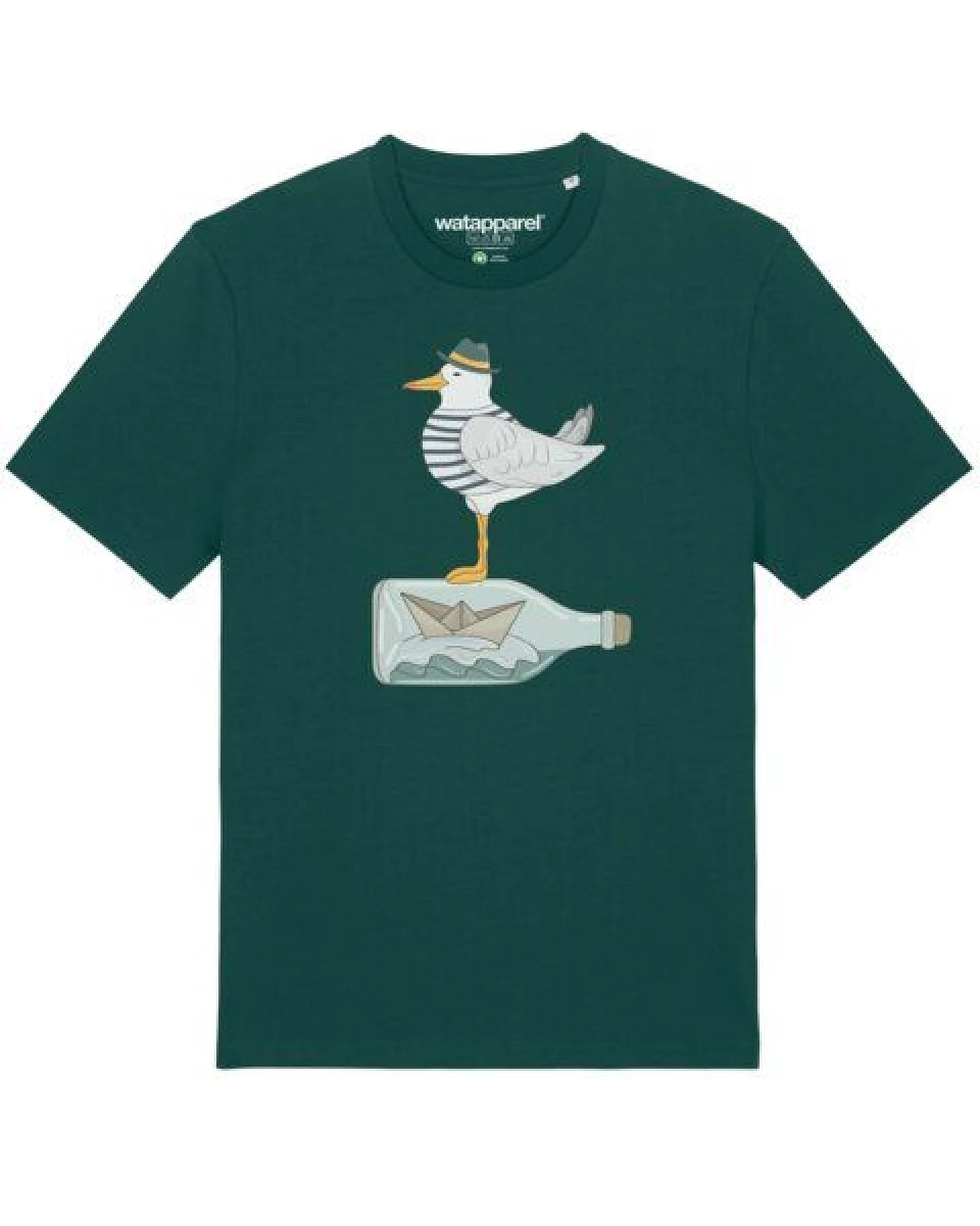 watapparel T-Shirt Unisex Möwe mit Hut – Ansicht 2