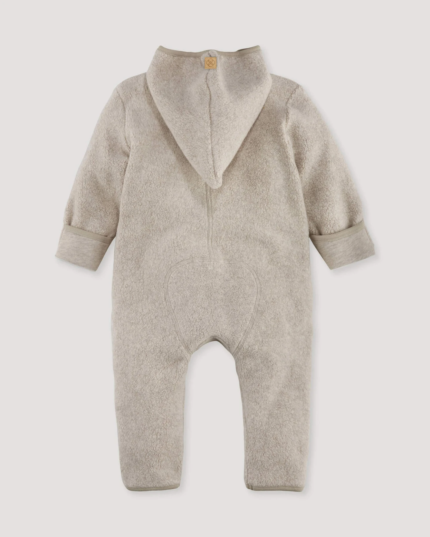hessnatur Baby Fleece Overall aus Bio-Baumwolle - beige - Größe 86/92 – Ansicht 3