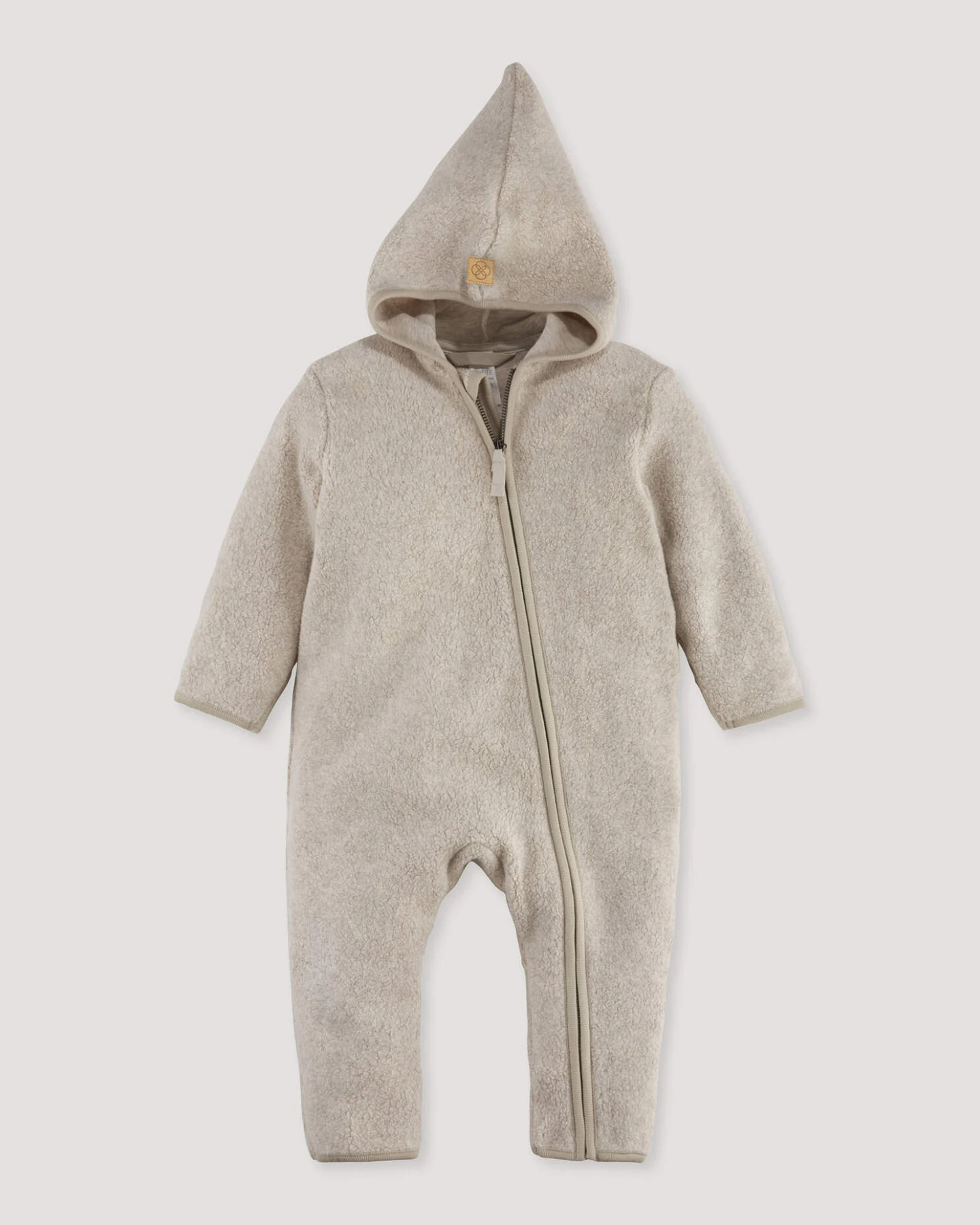 hessnatur Baby Fleece Overall aus Bio-Baumwolle - beige - Größe 98 – Ansicht 2