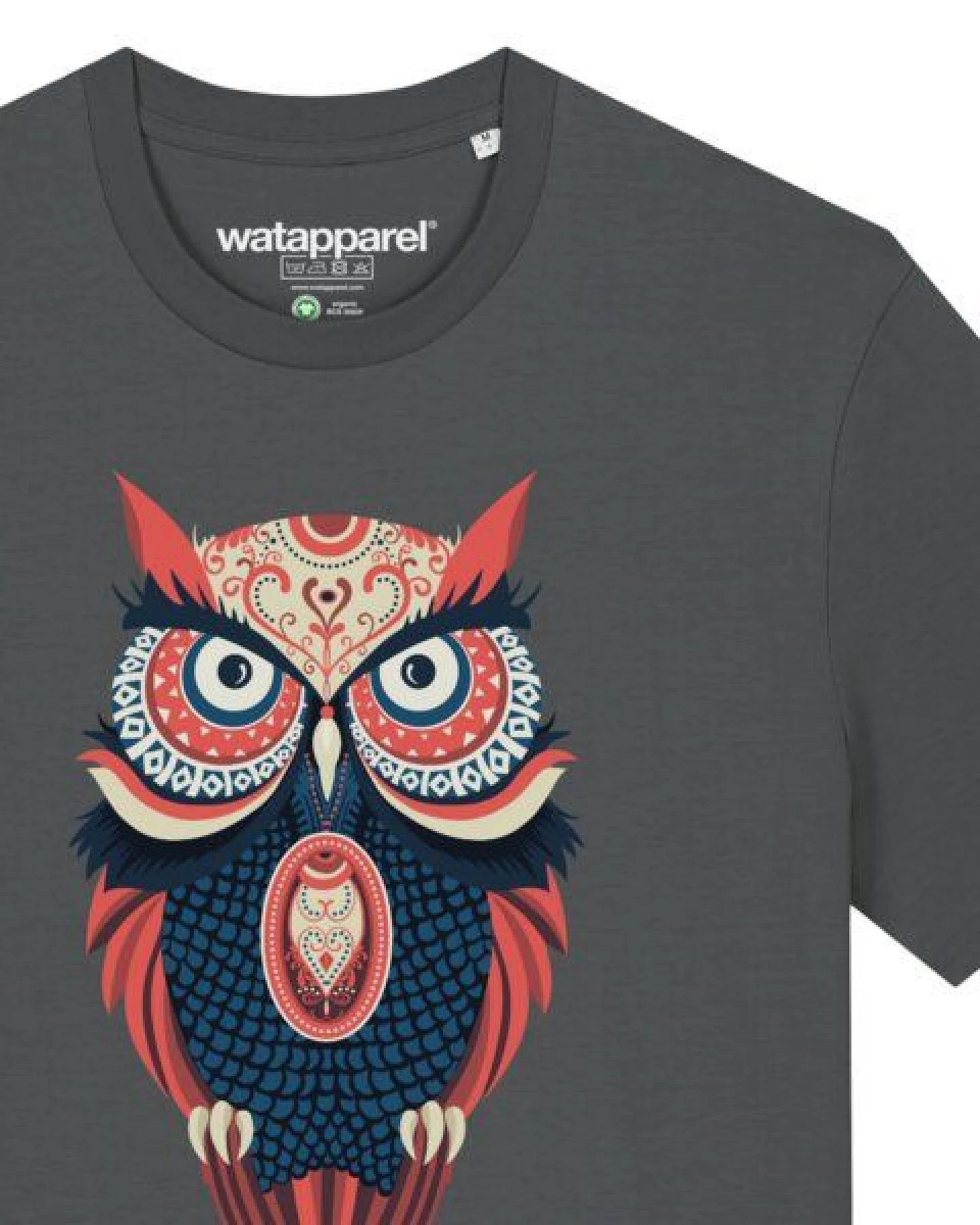 watapparel T-Shirt Unisex Colorful Owl – Ansicht 3