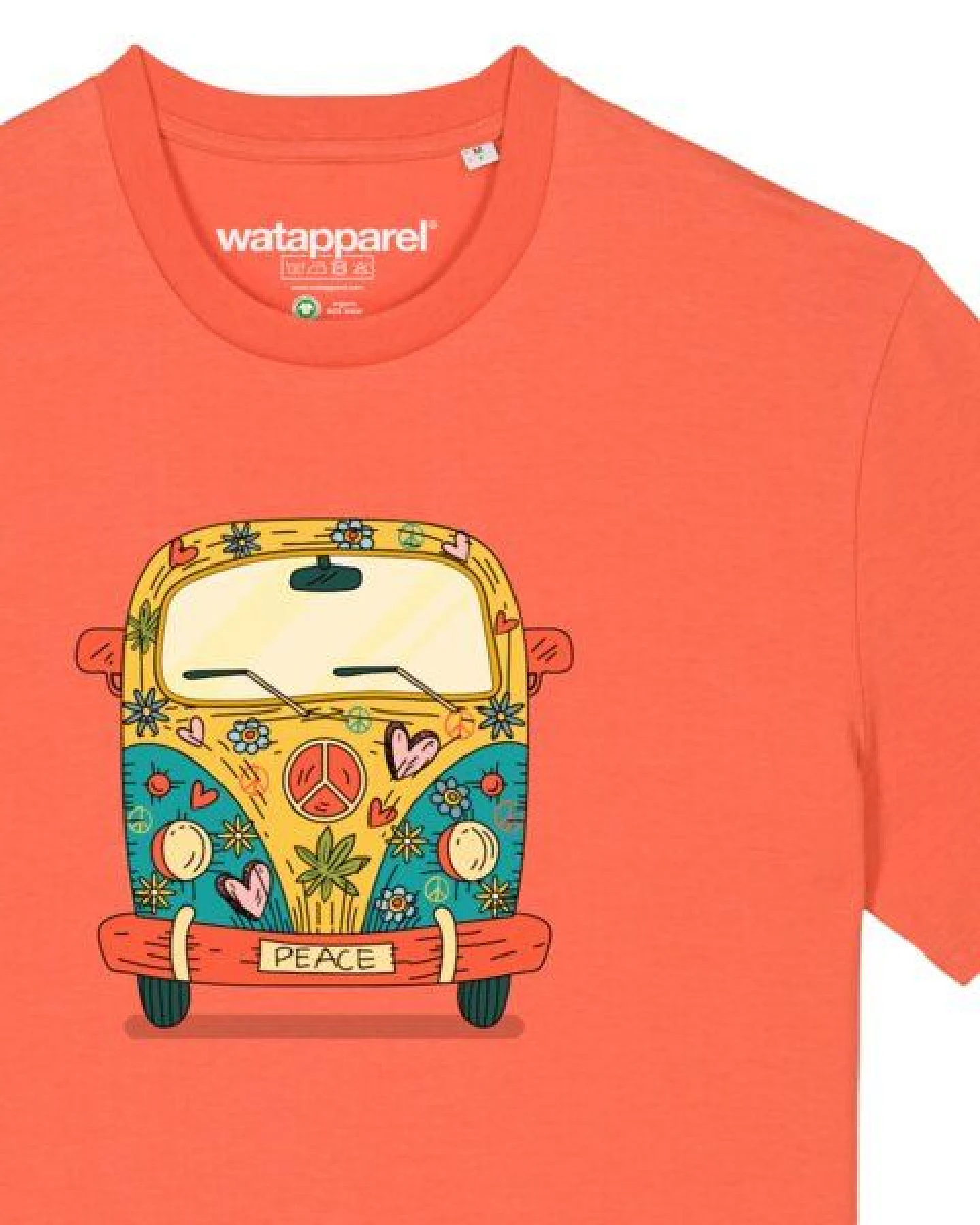 watapparel T-Shirt Unisex Hippies Bus – Ansicht 3