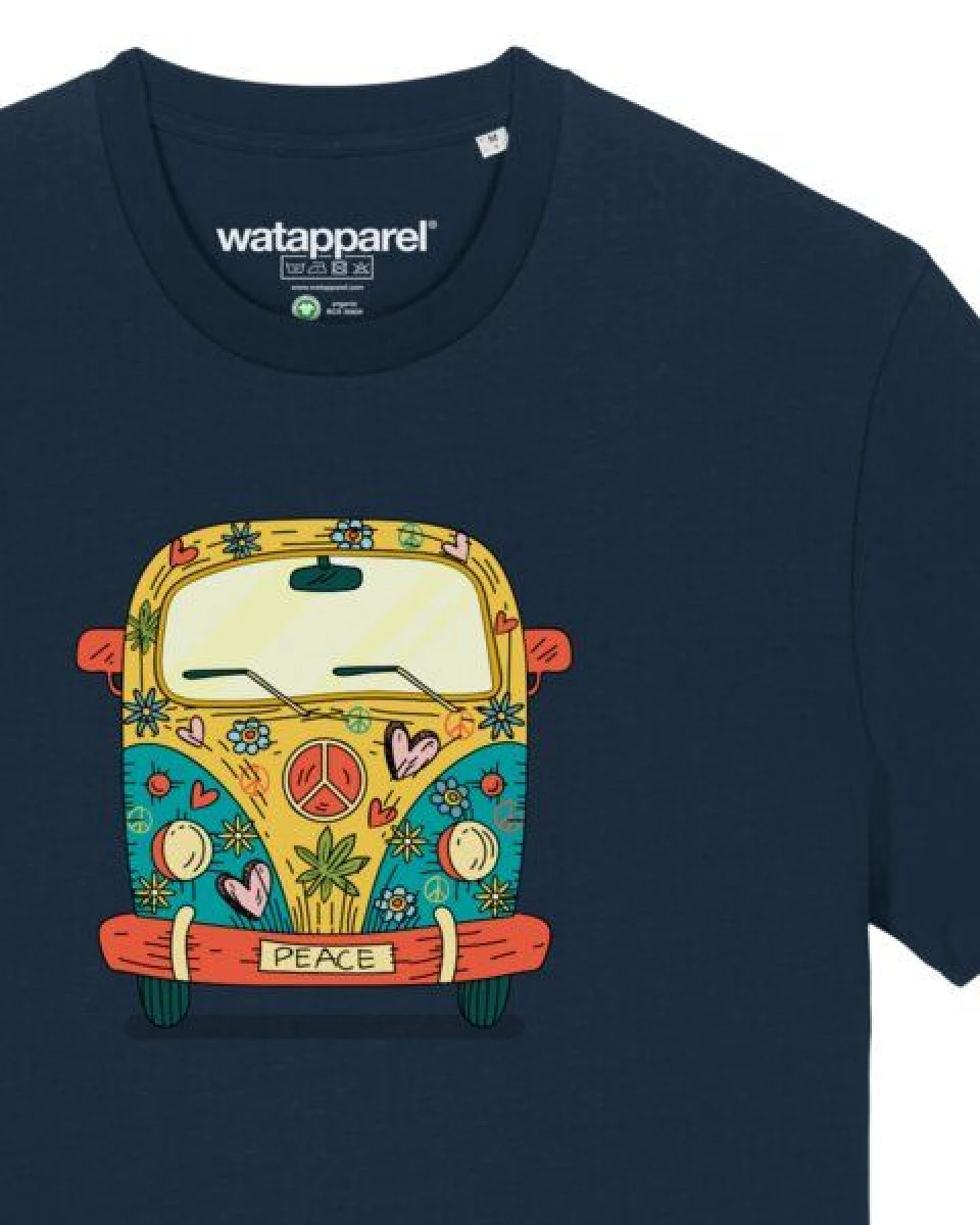 watapparel T-Shirt Unisex Hippies Bus – Ansicht 3