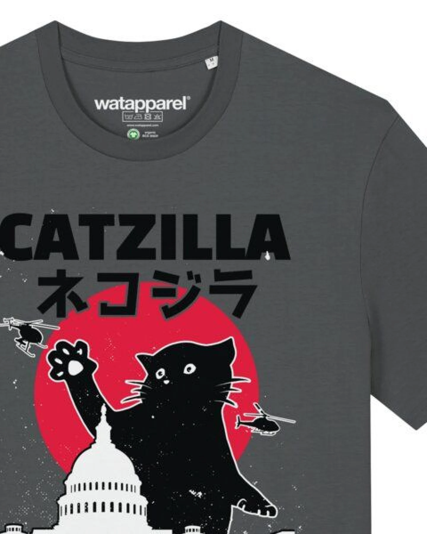 watapparel T-Shirt Unisex Catzilla – Ansicht 3