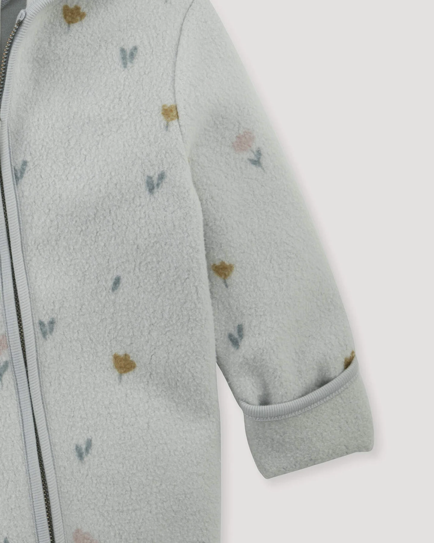 hessnatur Baby Fleece Overall aus Bio-Baumwolle - grau - Größe 74/80 – Ansicht 3