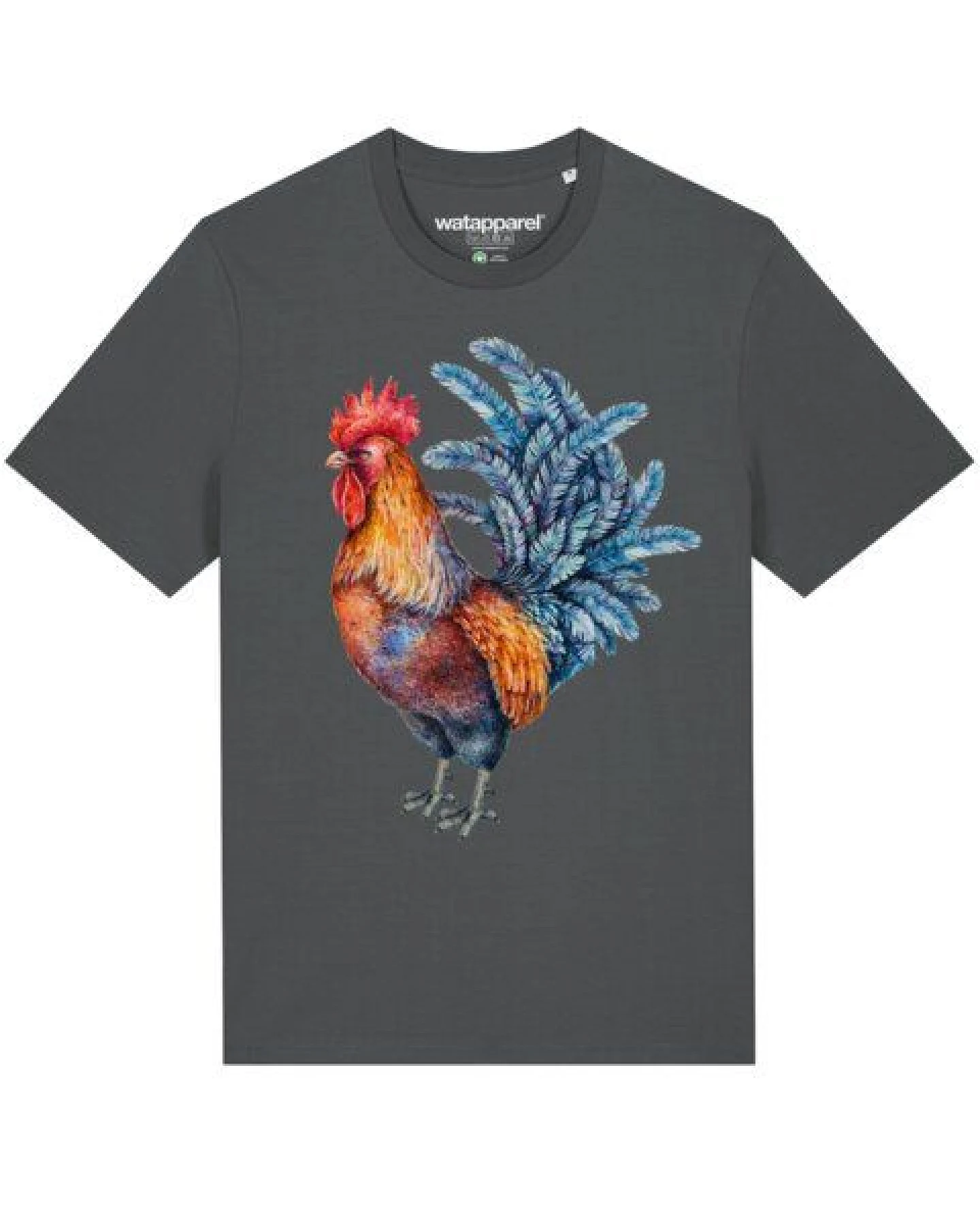 watapparel T-Shirt Unisex Grimmiger Gockel – Ansicht 2