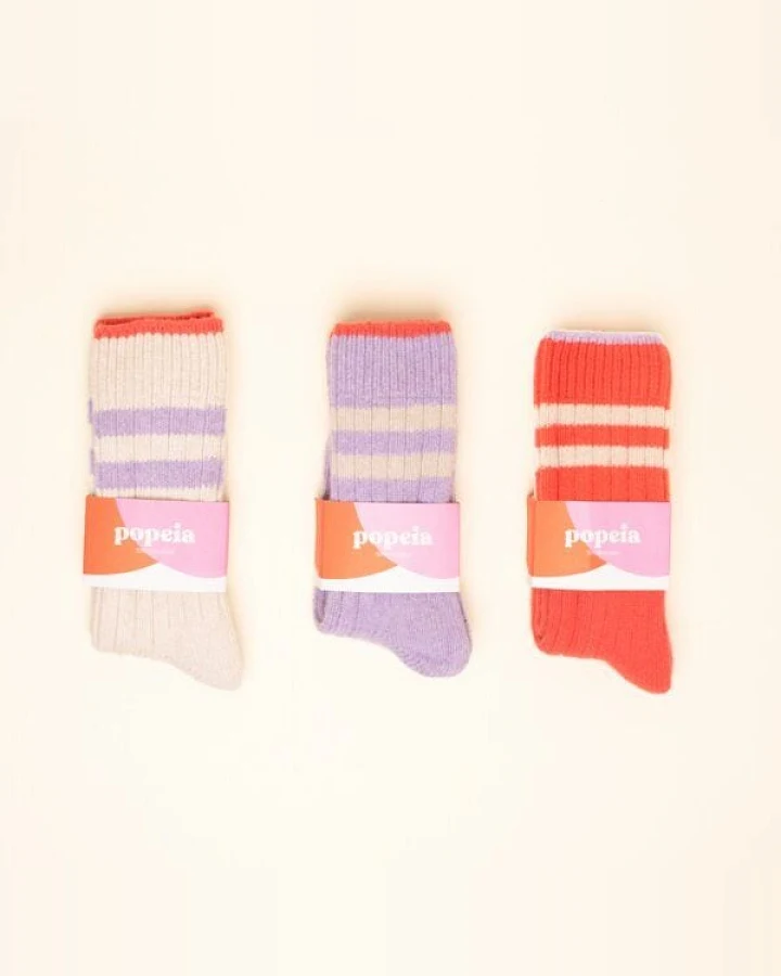 popeia Stricksocken 3er Set aus Wolle