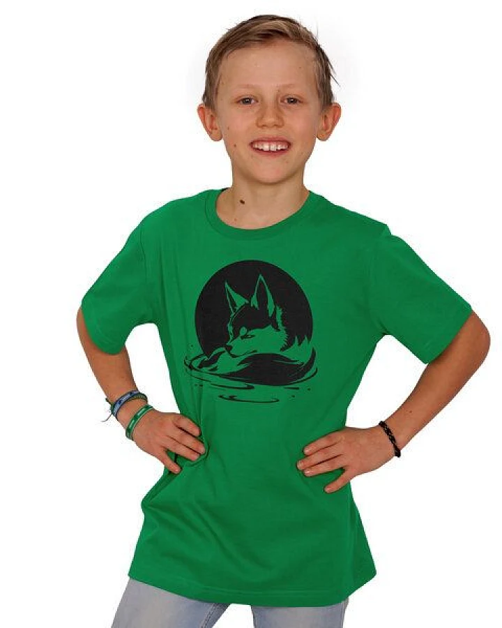 HANDGEDRUCKT "Wolf" Kinder T-Shirt aus Biobaumwolle (kbA)