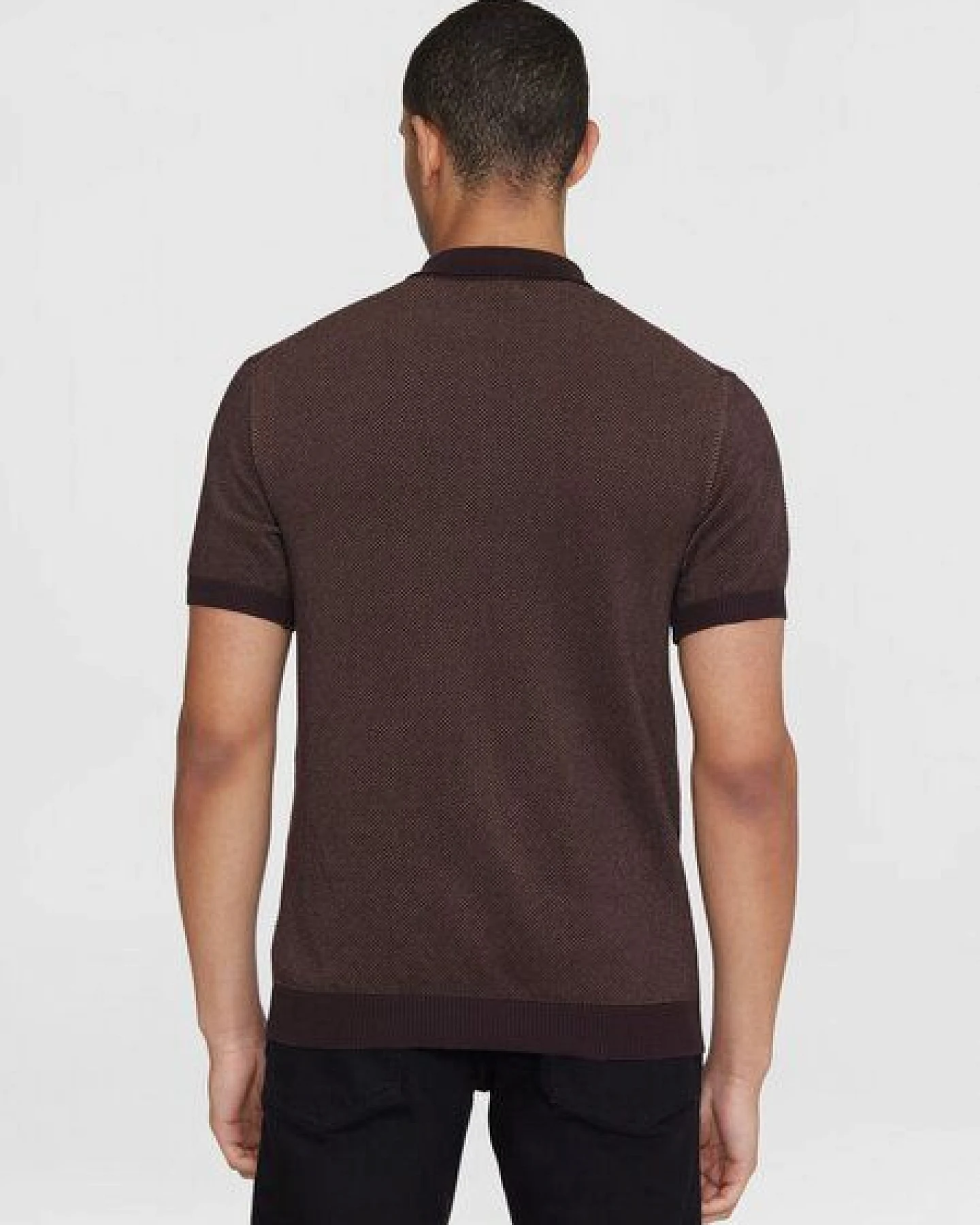 KnowledgeCotton Apparel Gestricktes Polohemd TWO TONED aus Bio-Baumwolle – Ansicht 2