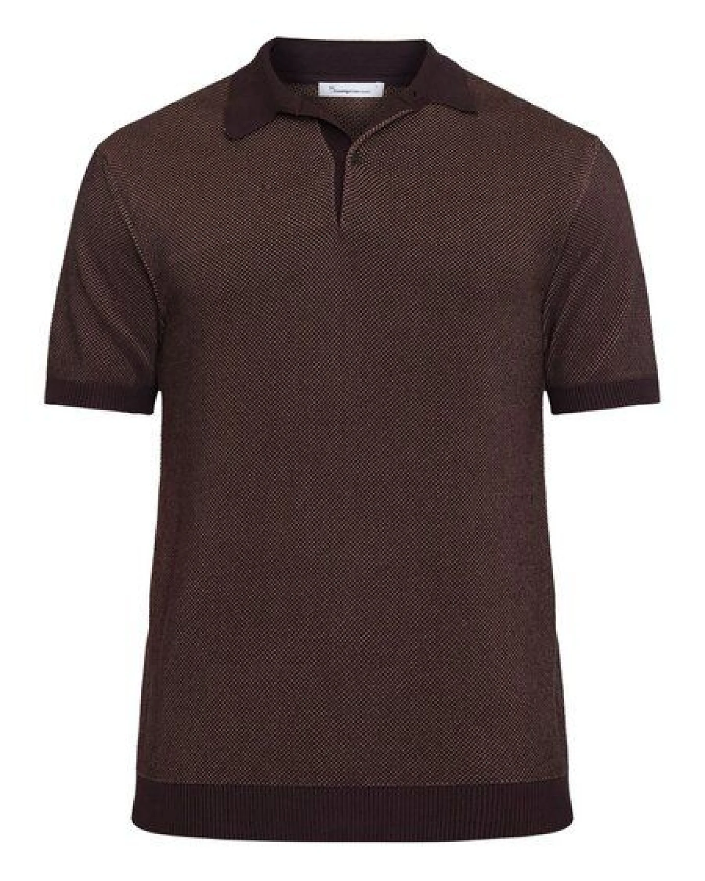KnowledgeCotton Apparel Gestricktes Polohemd TWO TONED aus Bio-Baumwolle – Ansicht 4