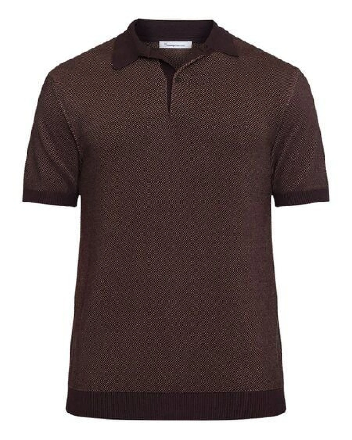 KnowledgeCotton Apparel Gestricktes Polohemd TWO TONED aus Bio-Baumwolle – Ansicht 4