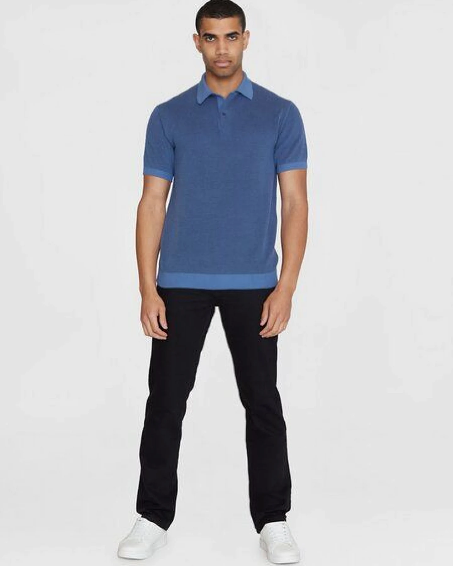KnowledgeCotton Apparel Gestricktes Polohemd TWO TONED aus Bio-Baumwolle – Ansicht 4