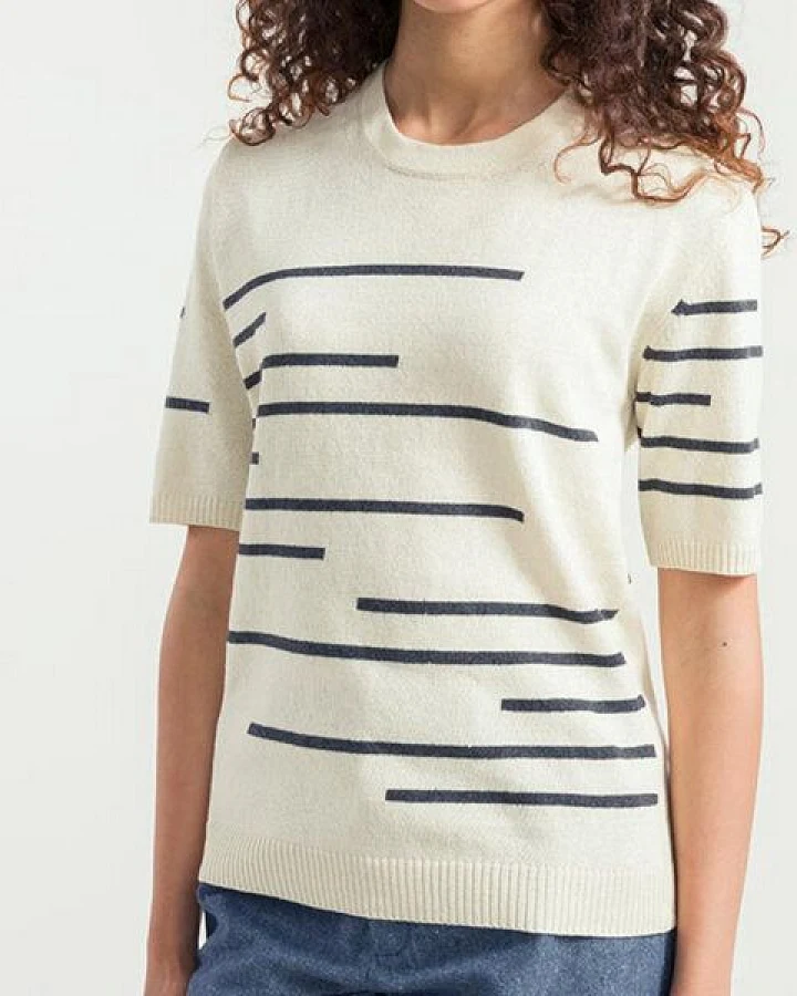 Rifò - Circular Fashion Made in Italy Clio Kurzarm-Pulllover aus recykelter und Bio-Baumwolle