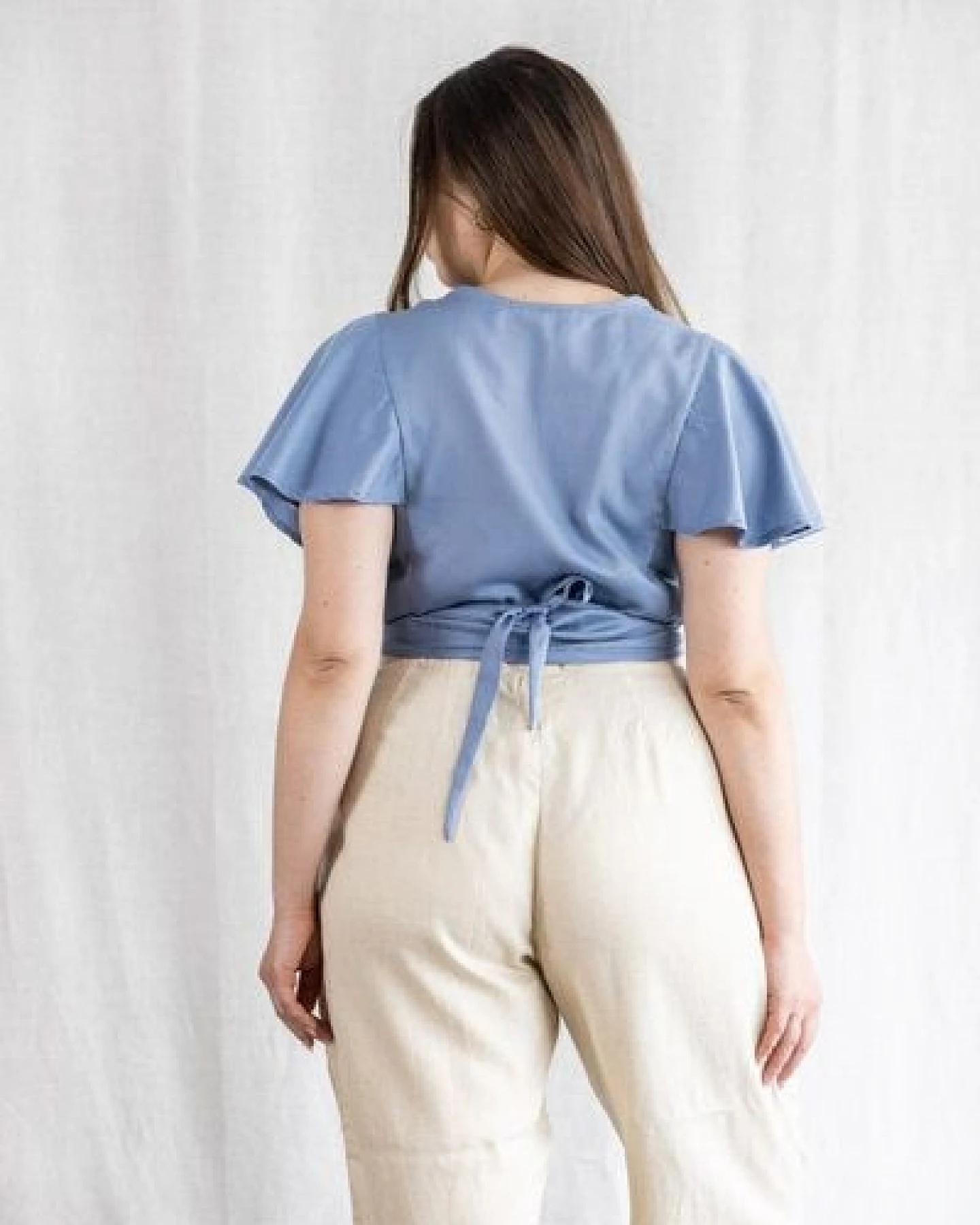 Jyoti - Fair Works Bio-Baumwoll Wickelbluse Neeraj – Ansicht 4