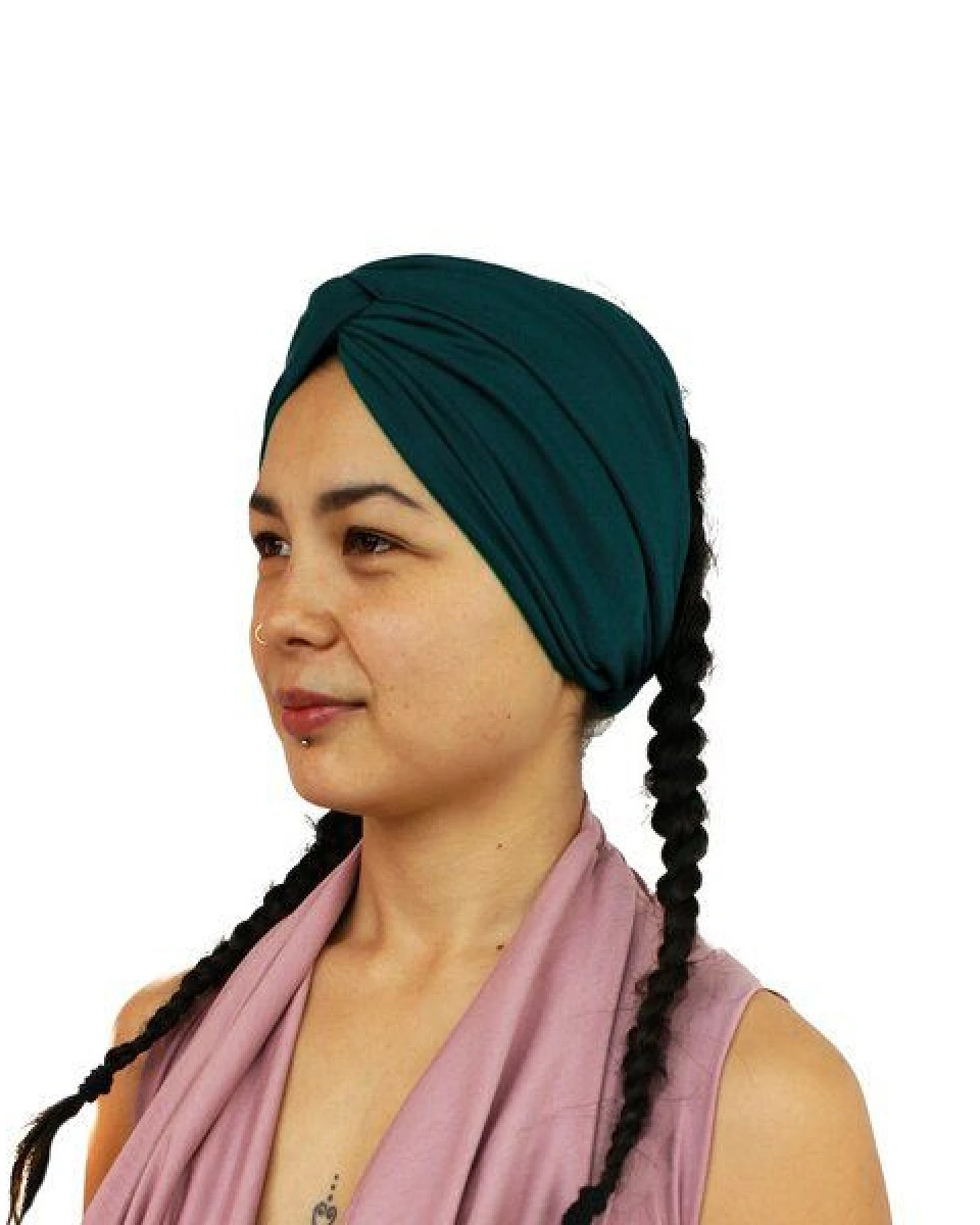 körber mode breites Haarband Modal super weich Twist gerafftes Stirnband Frühjahr Sommer Jersey – Ansicht 2