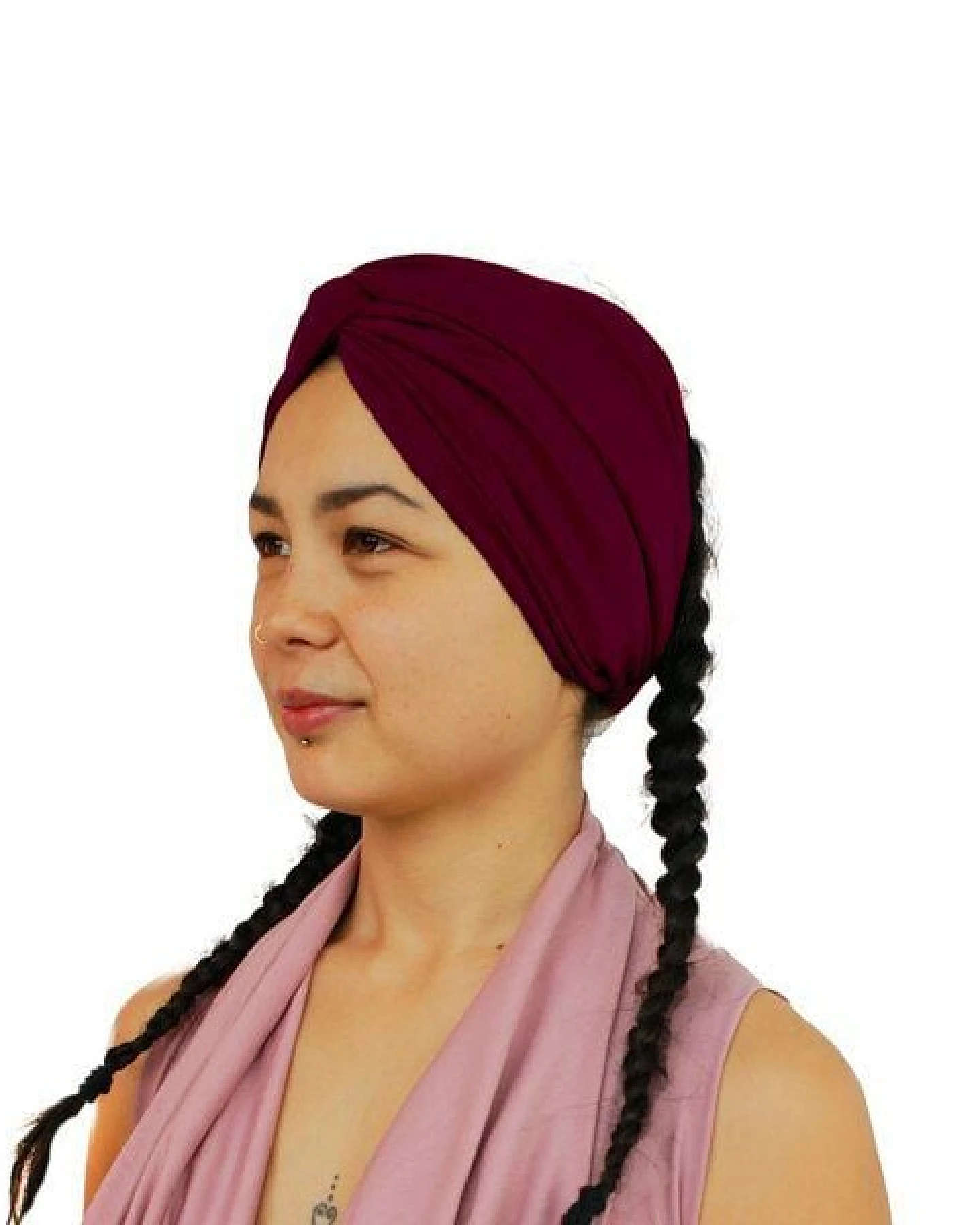 körber mode breites Haarband Modal super weich Twist gerafftes Stirnband Frühjahr Sommer Jersey – Ansicht 2
