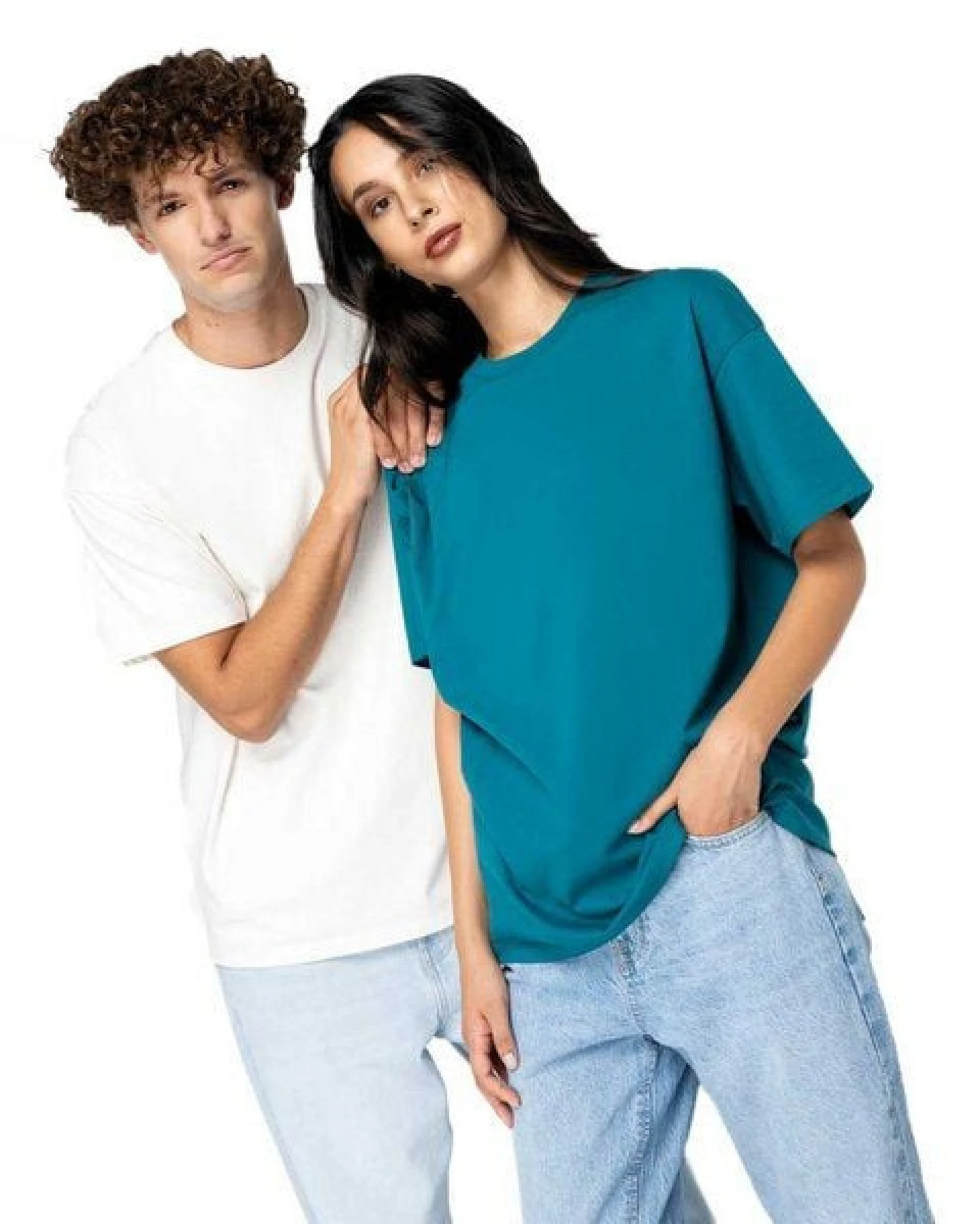 YTWOO Unisex-T-Shirt mit hängenden Schultern aus 100% Bio-Baumwolle – Ansicht 2